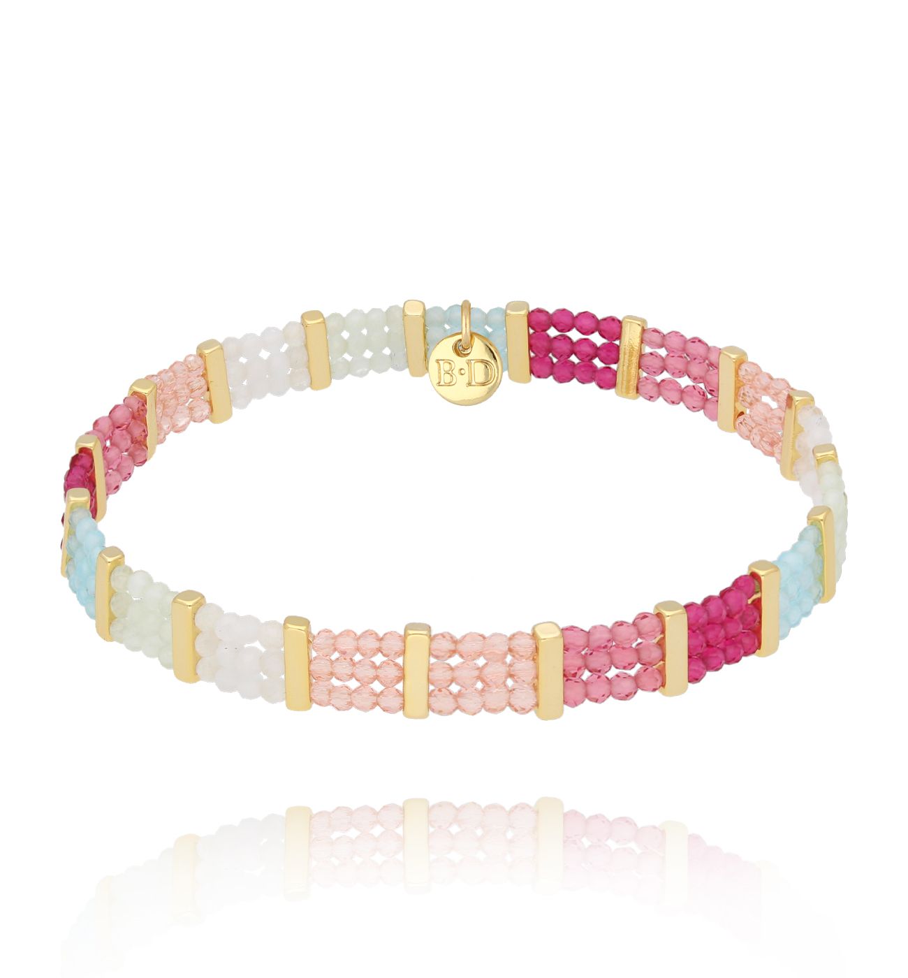 Bransoletka kolorowa z kryształkami - By Dziubeka