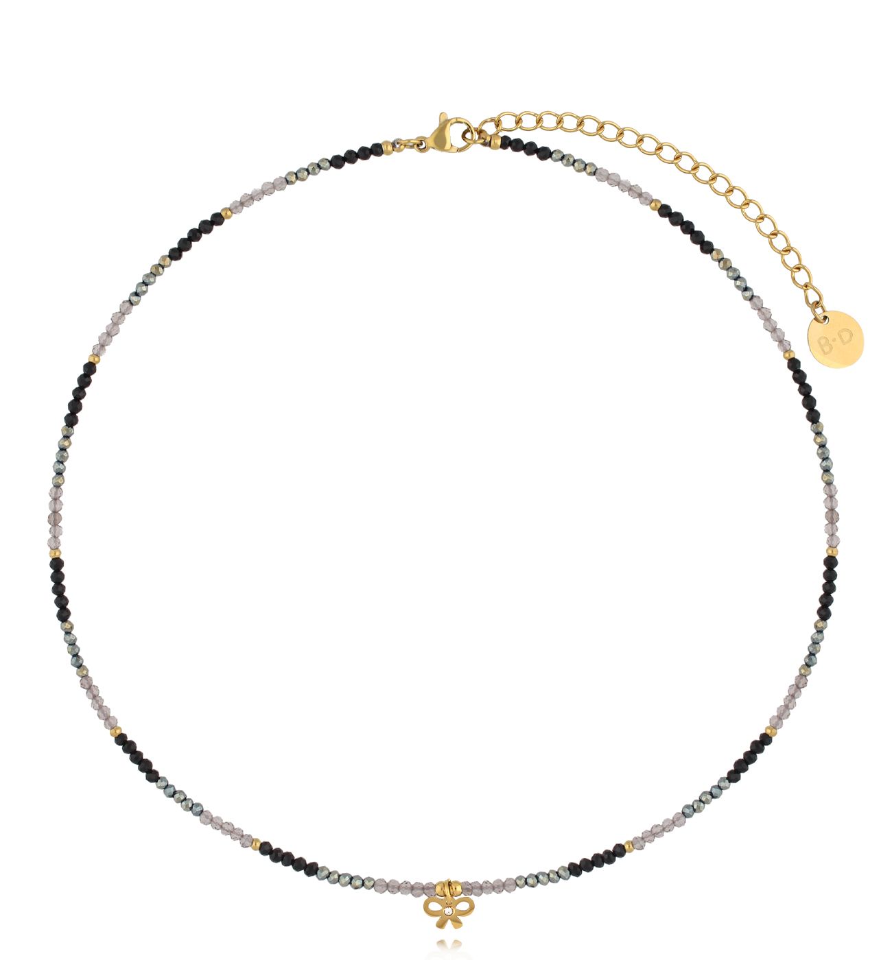 Naszyjnik z turmalinami i kokardką - By Dziubeka