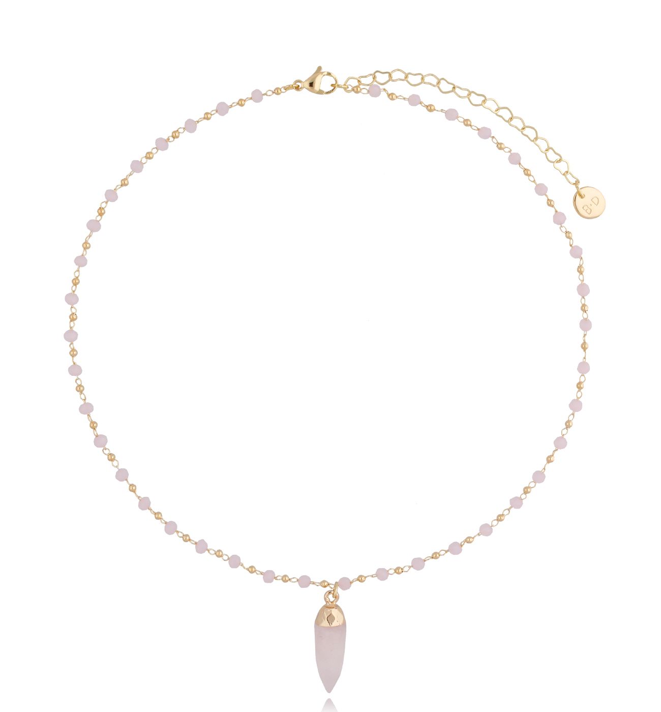 Naszyjnik z kwarcem różowym - By Dziubeka