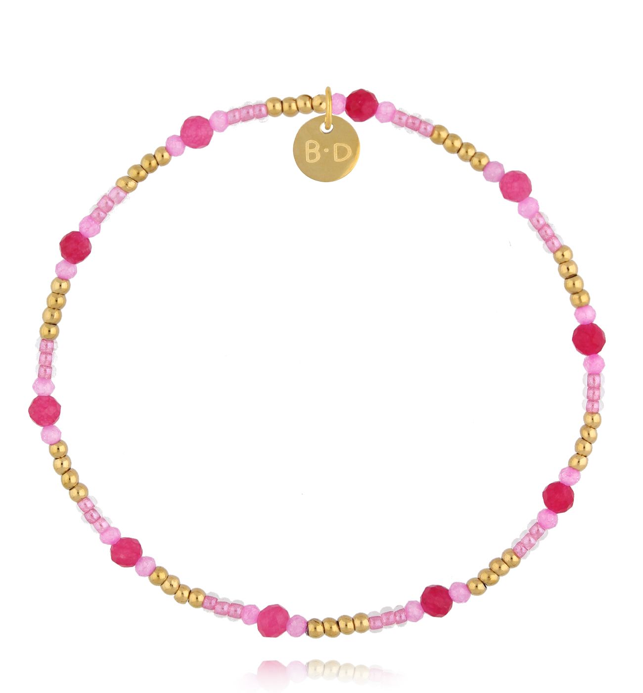 Bransoletka różowa z jadeitami - By Dziubeka