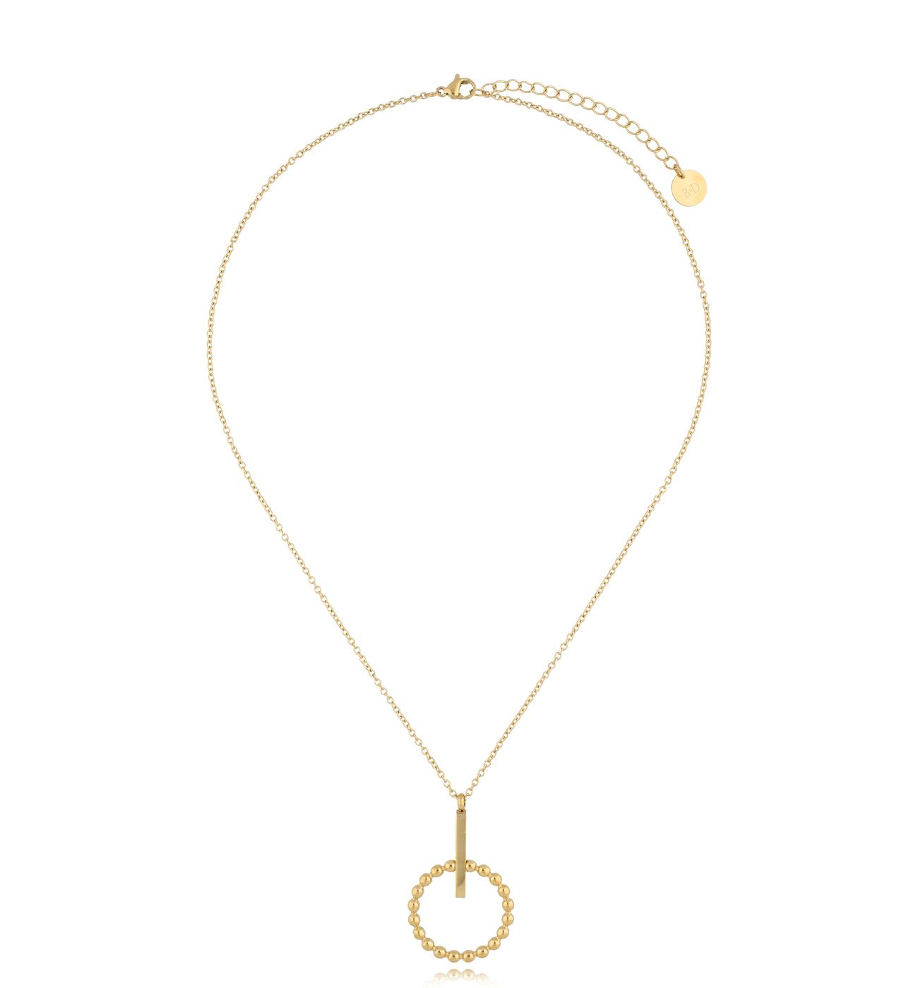 Naszyjnik złoty krótki z okrągłą zawieszką Warrior - By Dziubeka
