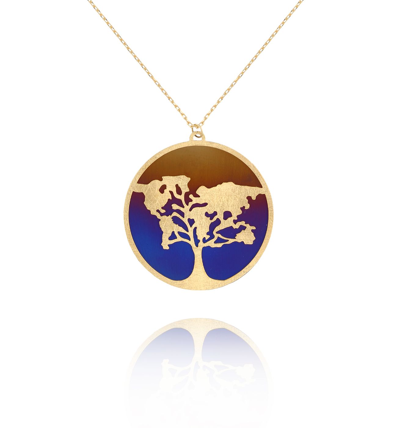 Naszyjnik złoty z drzewem Sylviane NSE0168