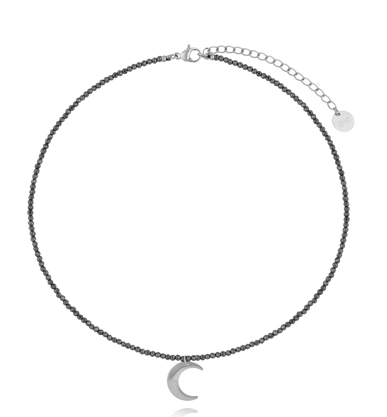 Naszyjnik z hematytami i księżycem NTW1260