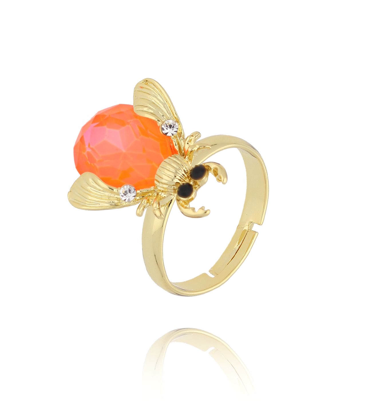 Pierścionek z neonowym owadem Midnight PMI0122