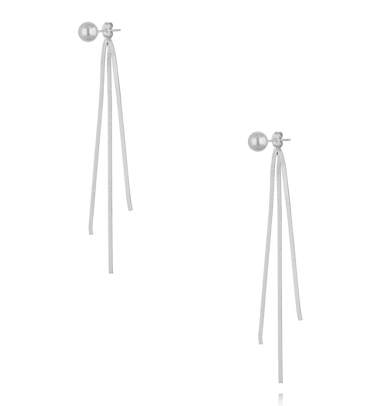Kolczyki długie srebrne z łańcuszkami KSY0379 - By Dziubeka