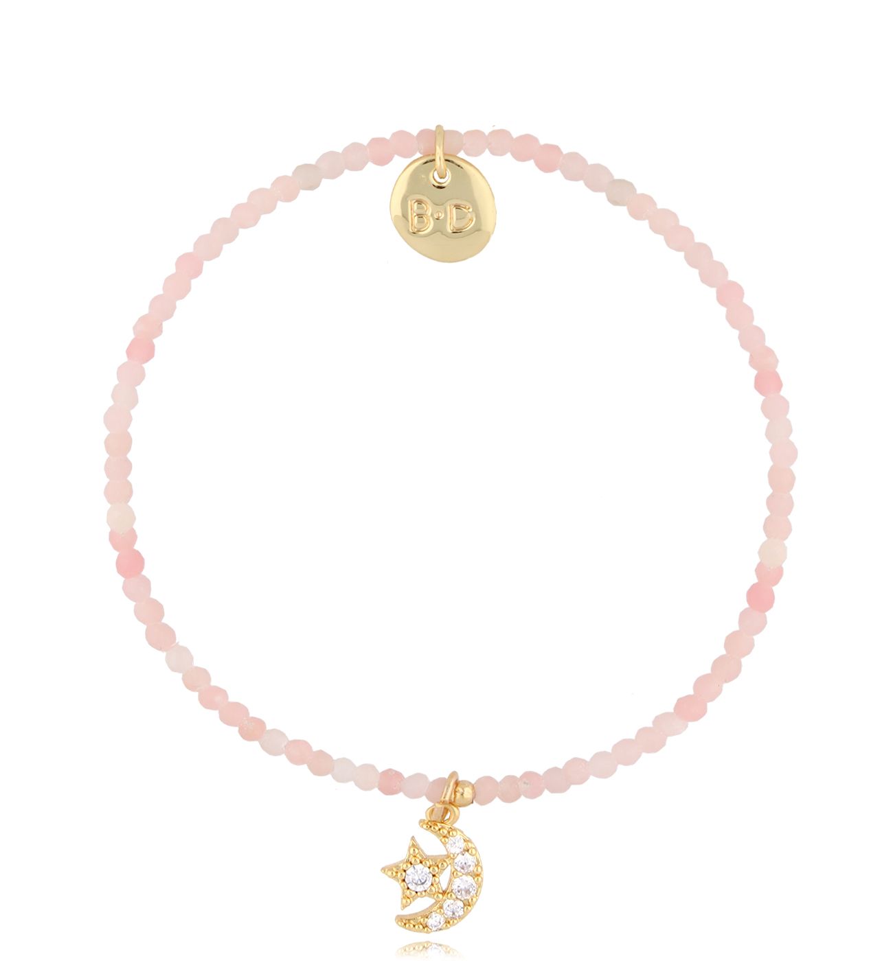 Bransoletka z opalami różowymi i księżycem Lifestyle - By Dziubeka
