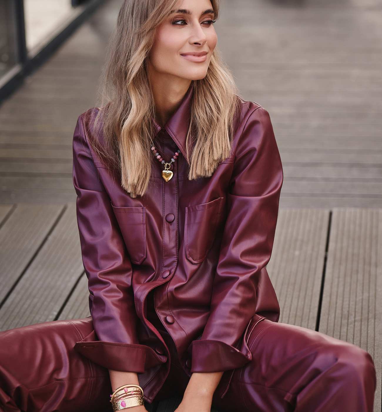 Zestaw biżuterii w odcieniach różu i złota ZN0017 - By Dziubeka