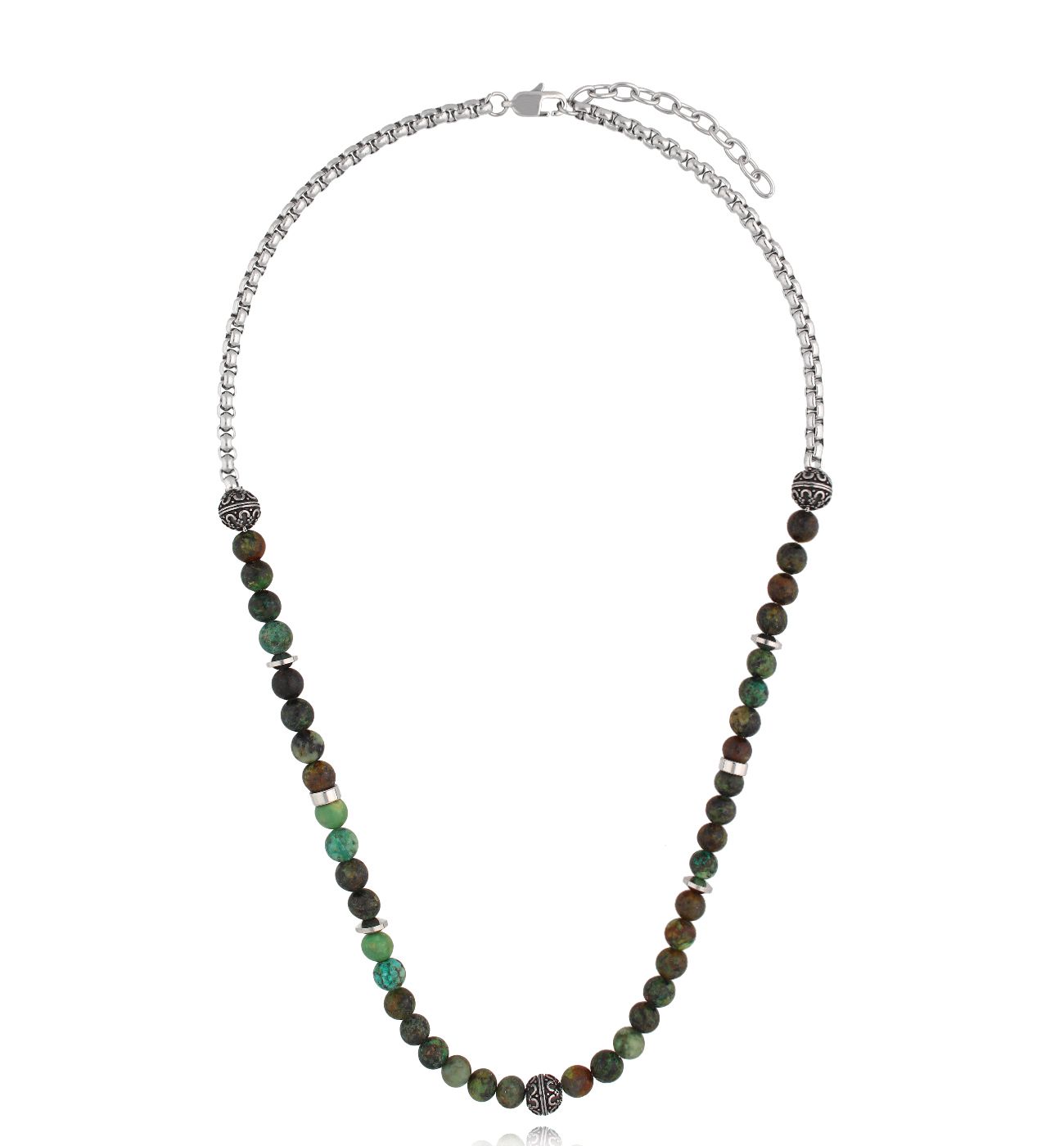 Naszyjnik z turkusami i łańcuchem Isleif - By Dziubeka