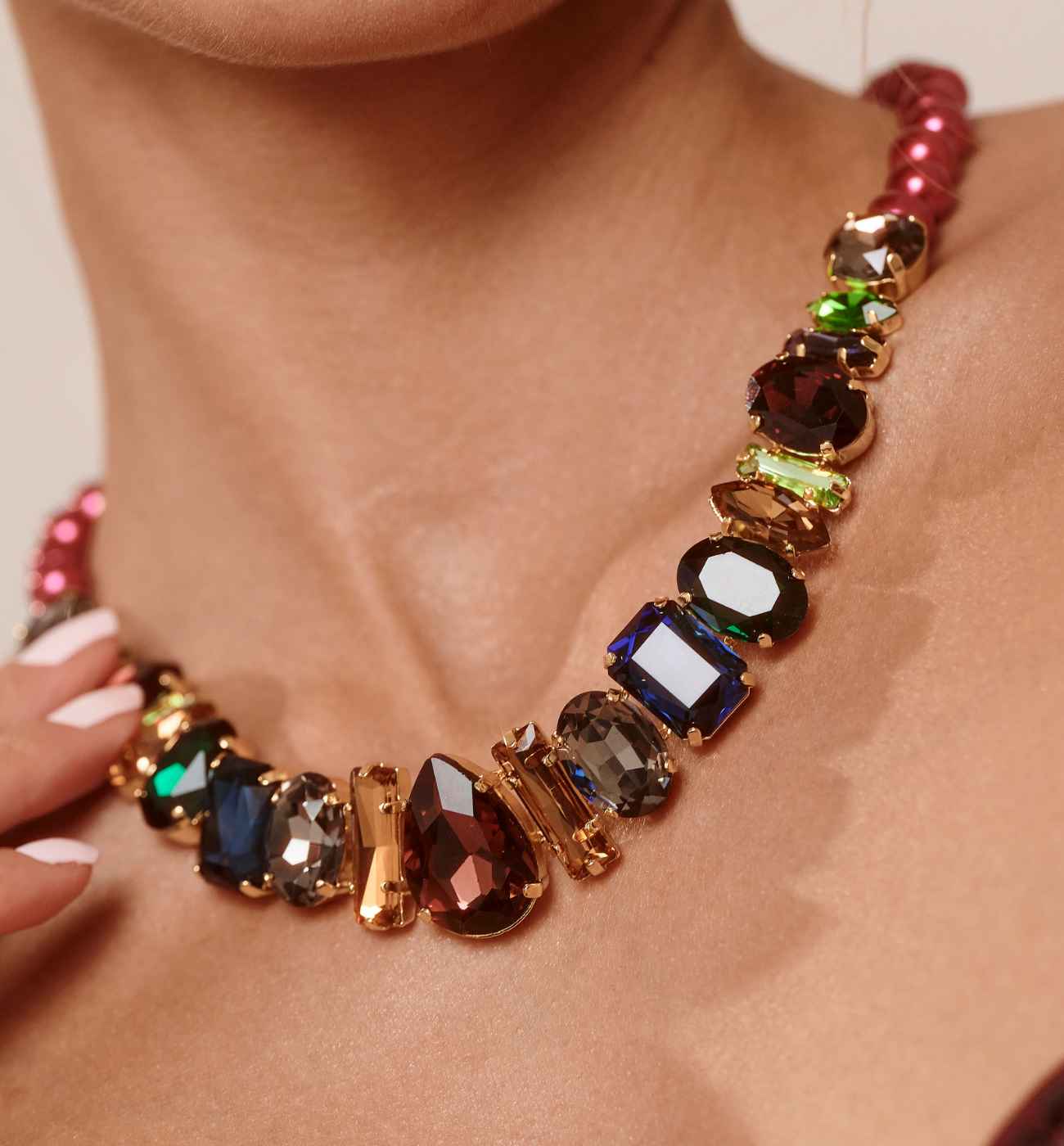 Naszyjnik z pereł i brodowych kryształów - By Dziubeka