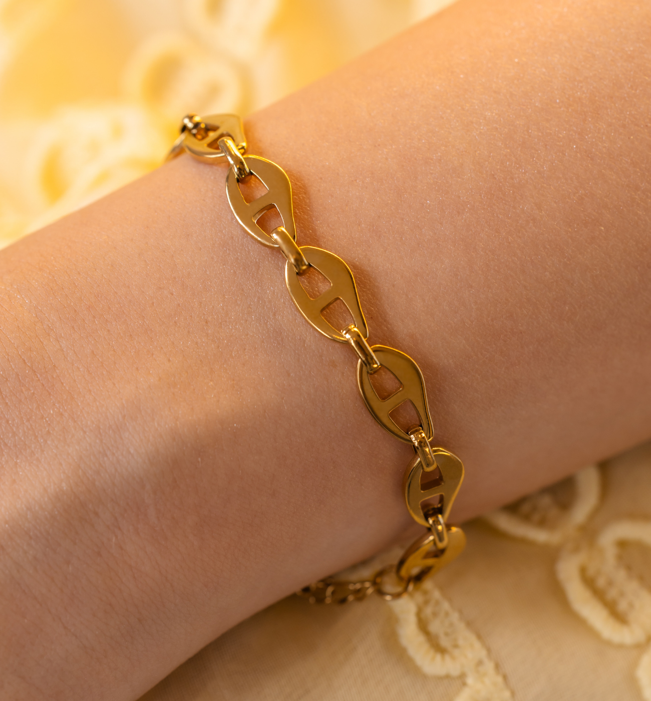 Bransoletka złoty łańcuch BSY0320 - By Dziubeka