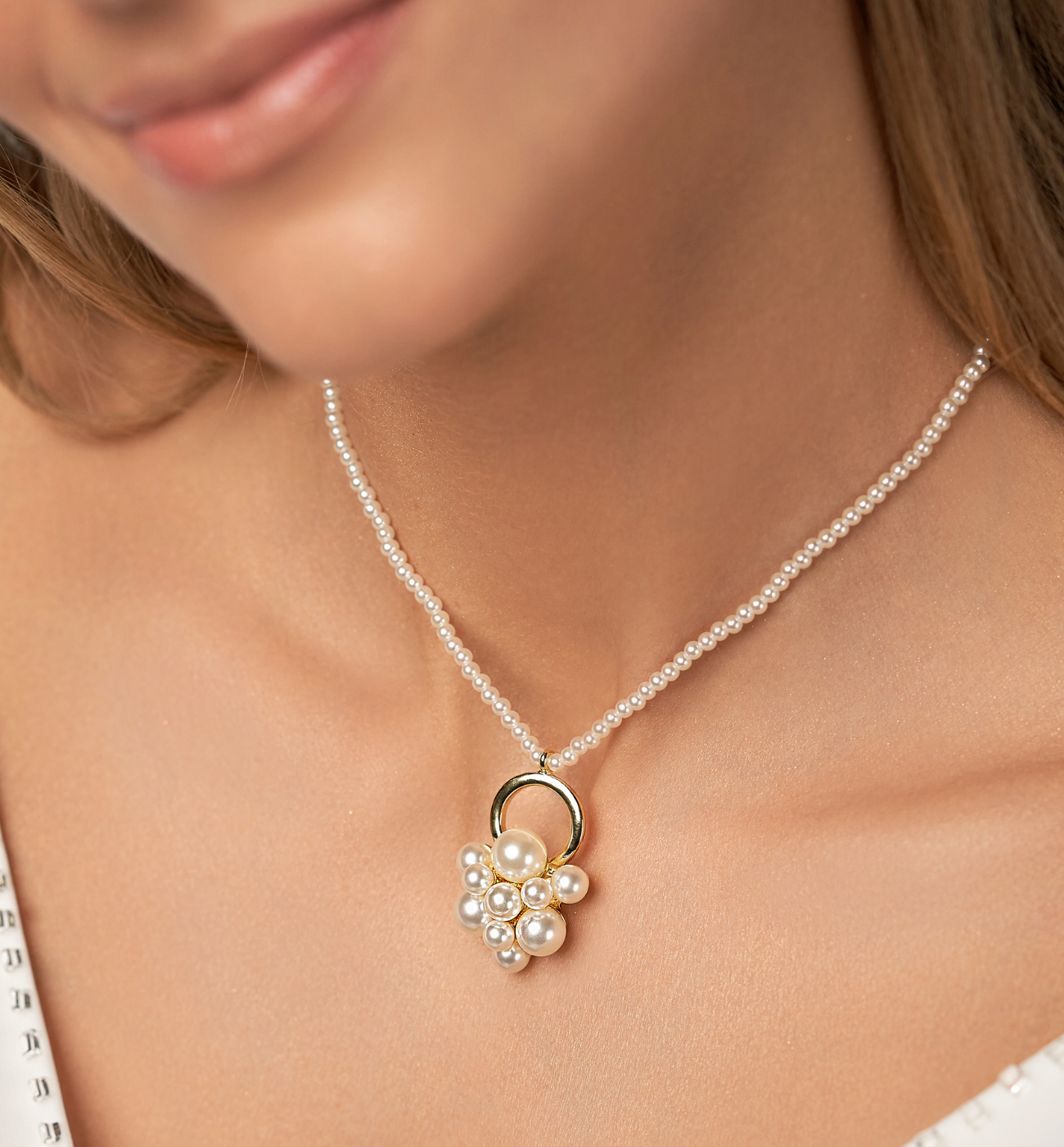 Naszyjnik złoty z perłami Thiane NPE0184