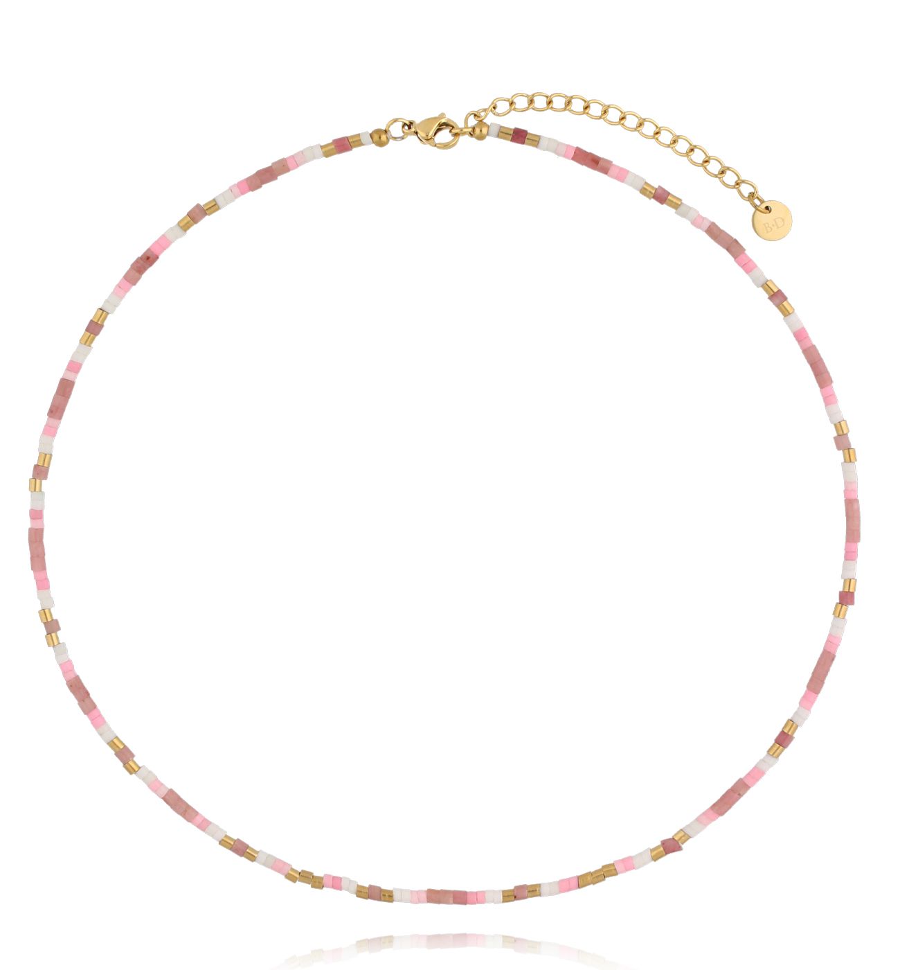 Naszyjnik z rodonitami i agatami NSC0654