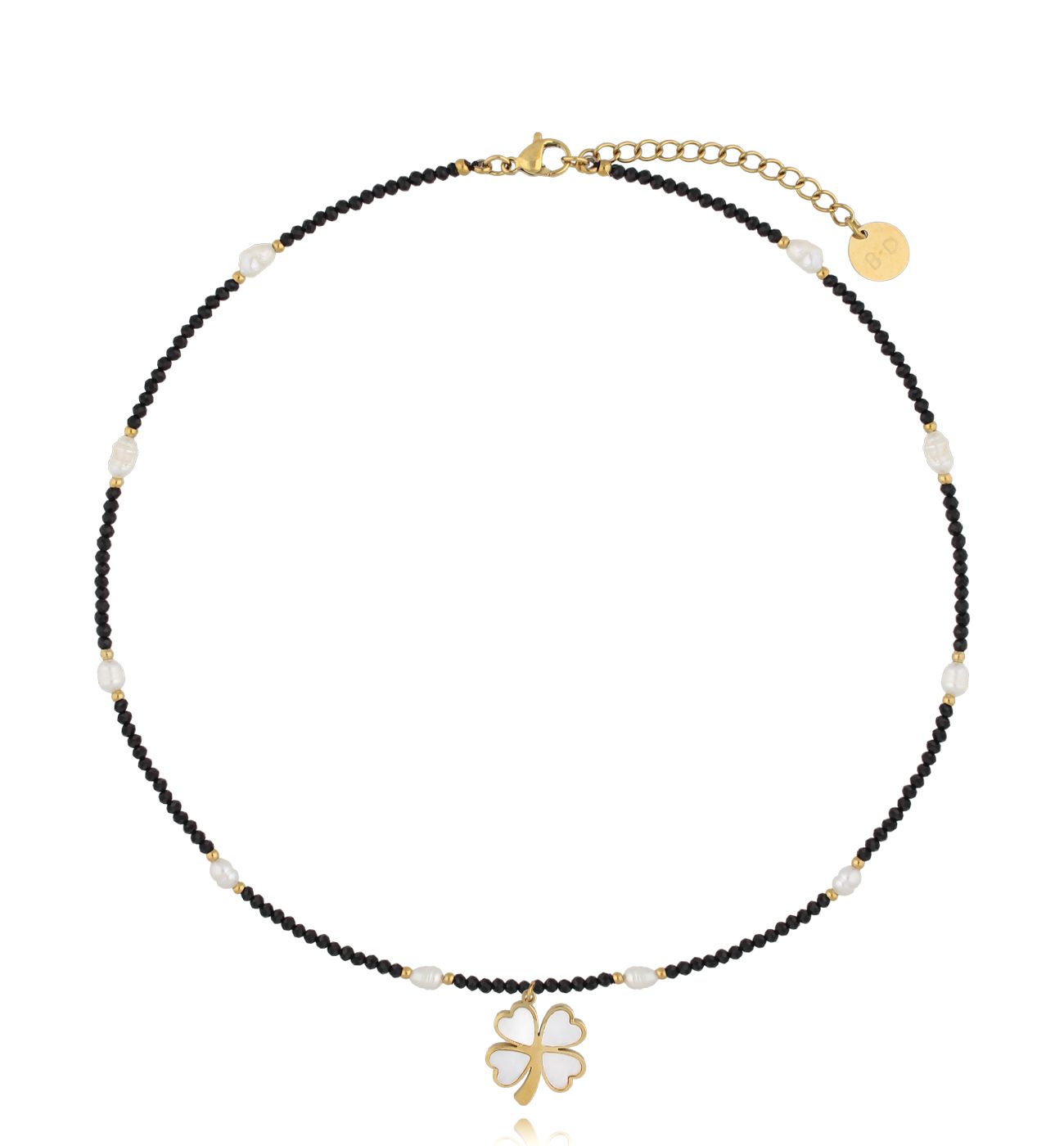 Naszyjnik z turmalinami i koniczynką - By Dziubeka