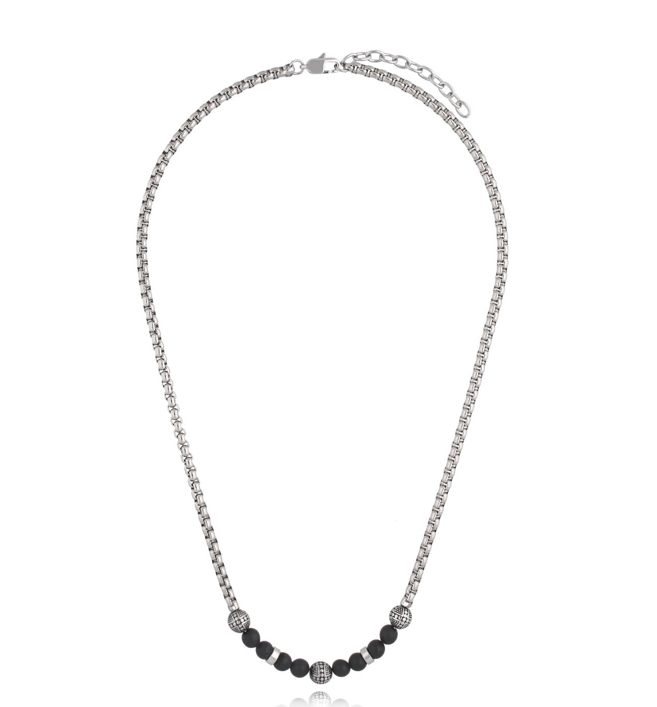 Naszyjnik z agatami i łańcuchem Karsi - By Dziubeka