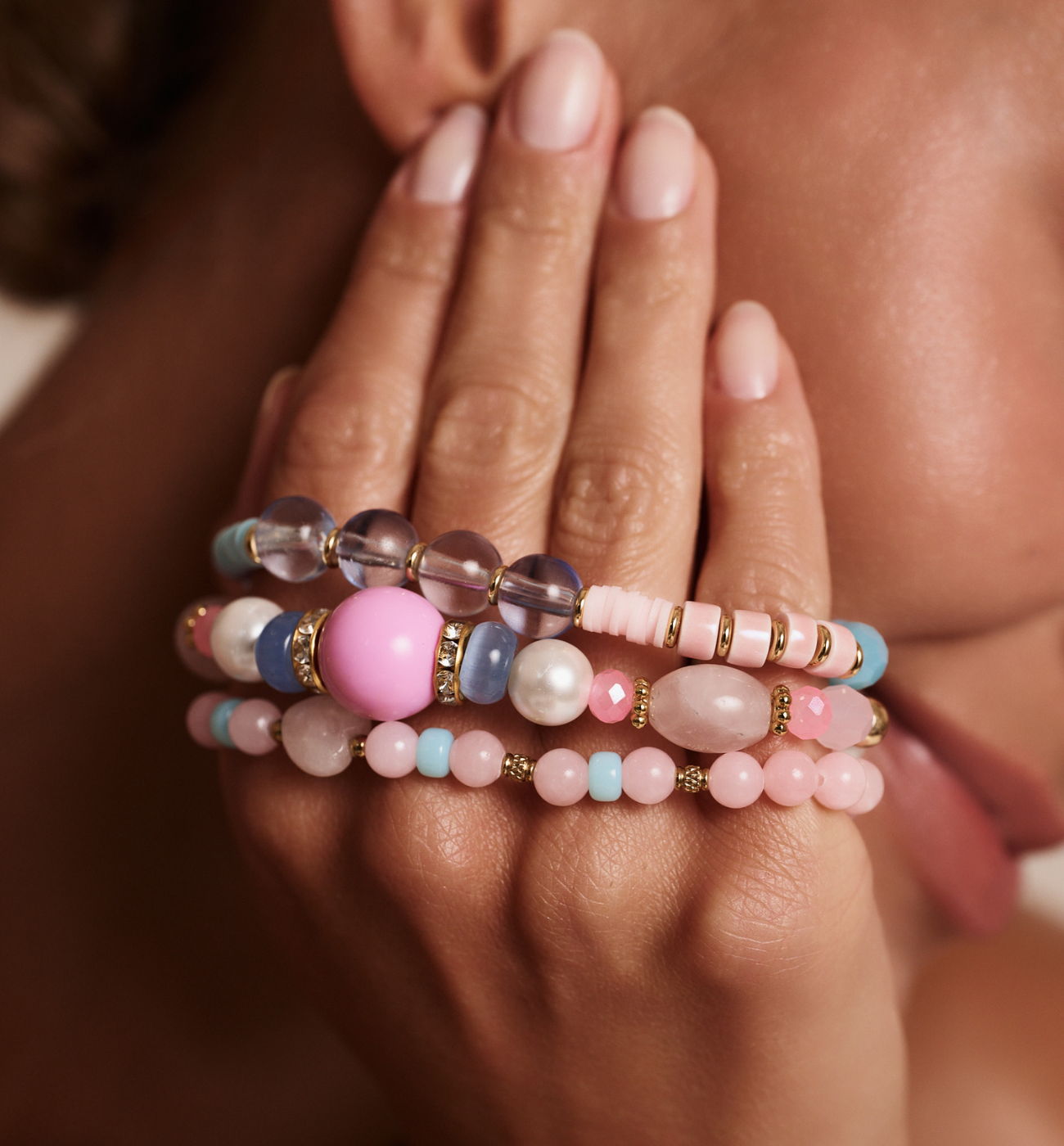 Zestaw bransoletek w pastelowych odcieniach ZN0008 - By Dziubeka