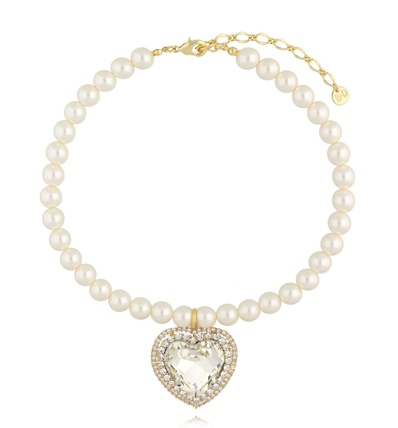 Naszyjnik z perłami i sercem NPE0294