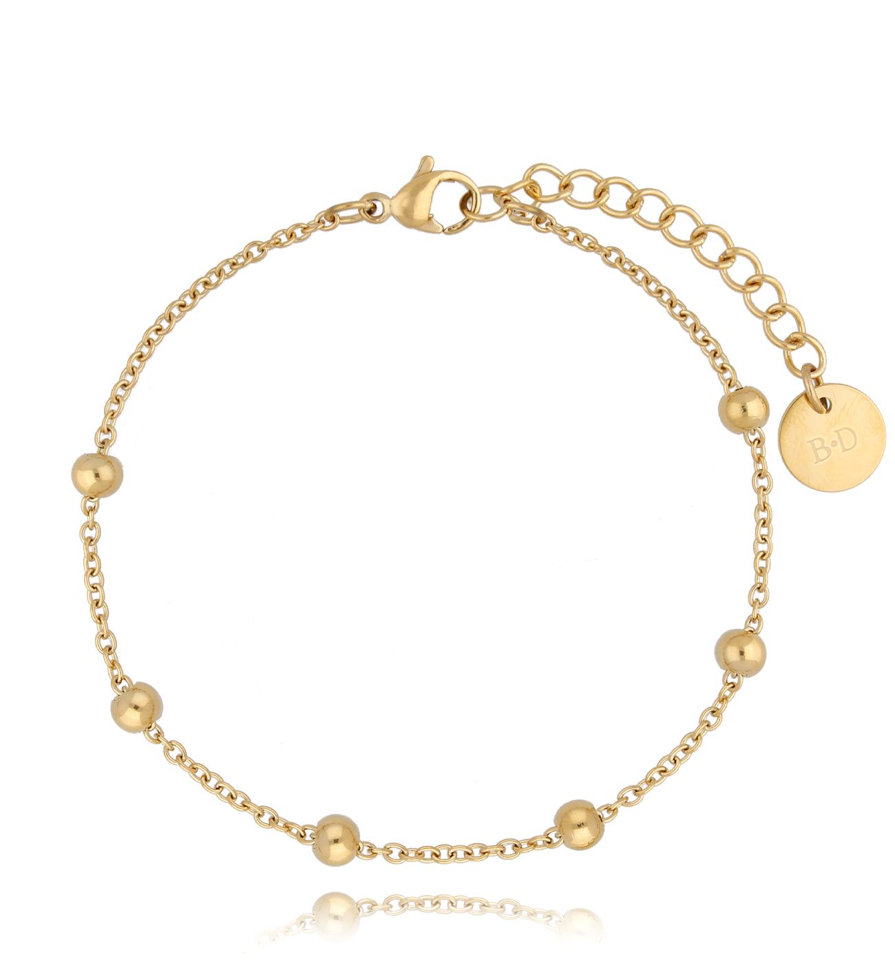 Bransoletka pozłacana z kuleczkami Balls - By Dziubeka