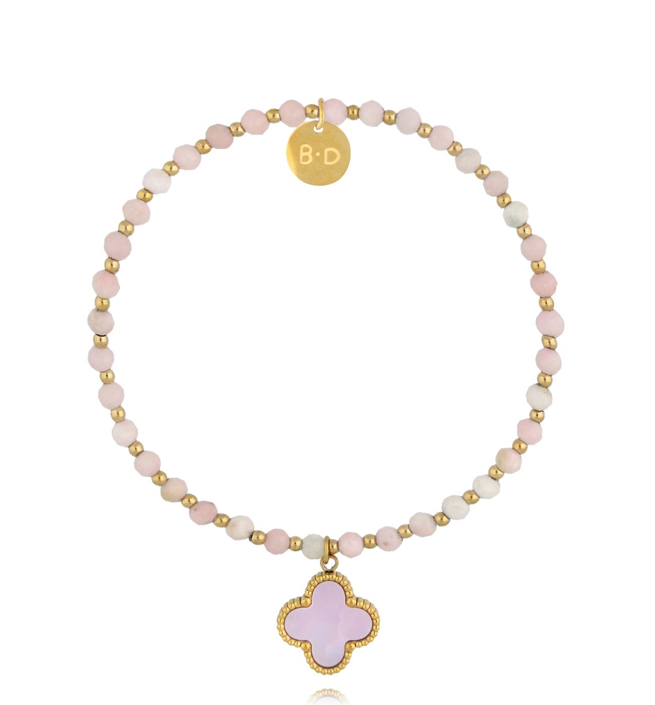 Bransoletka różowa z koniczynką BTW3174