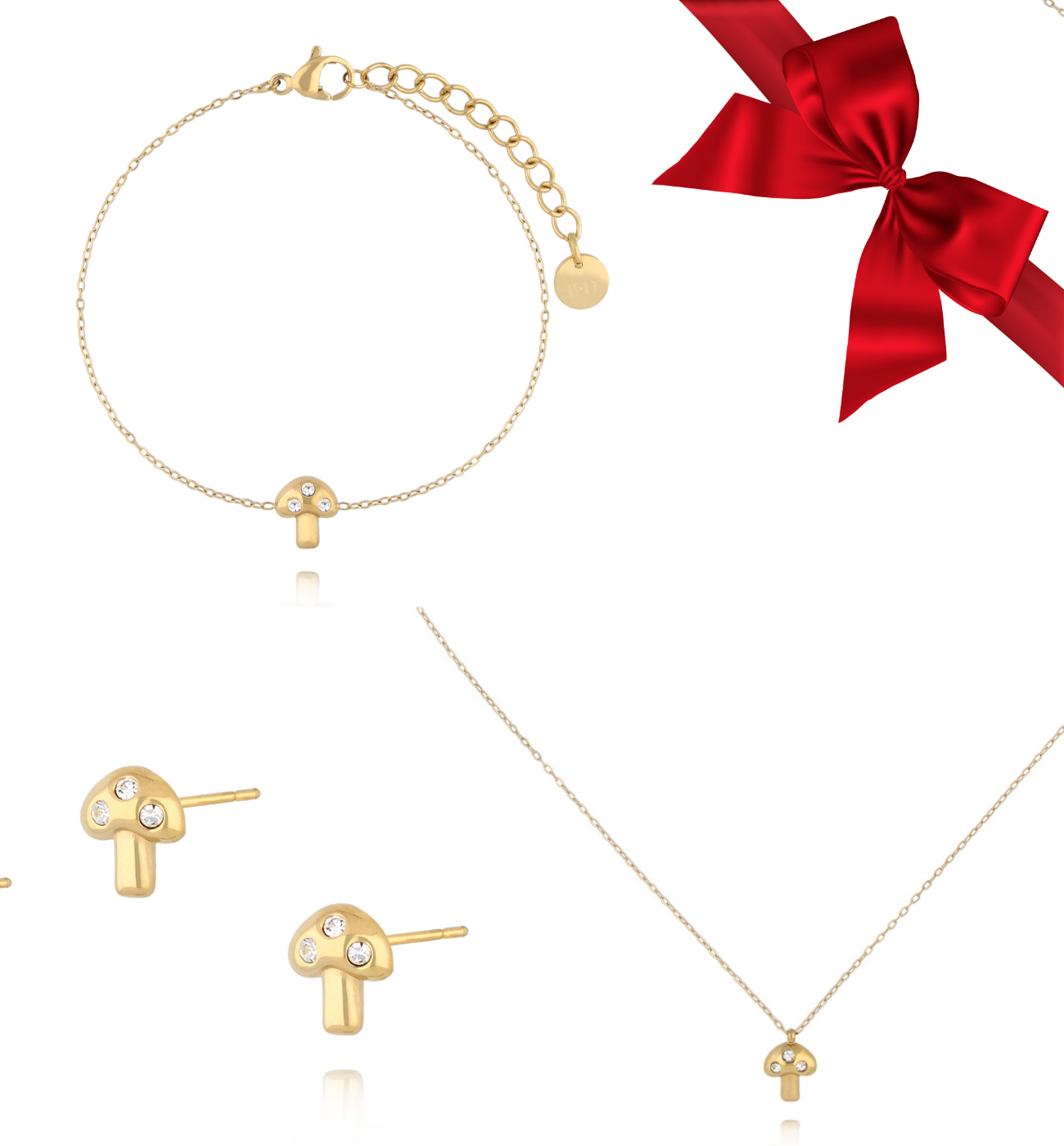 Zestaw Świąteczny z grzybkami złoty ZS0016 - By Dziubeka