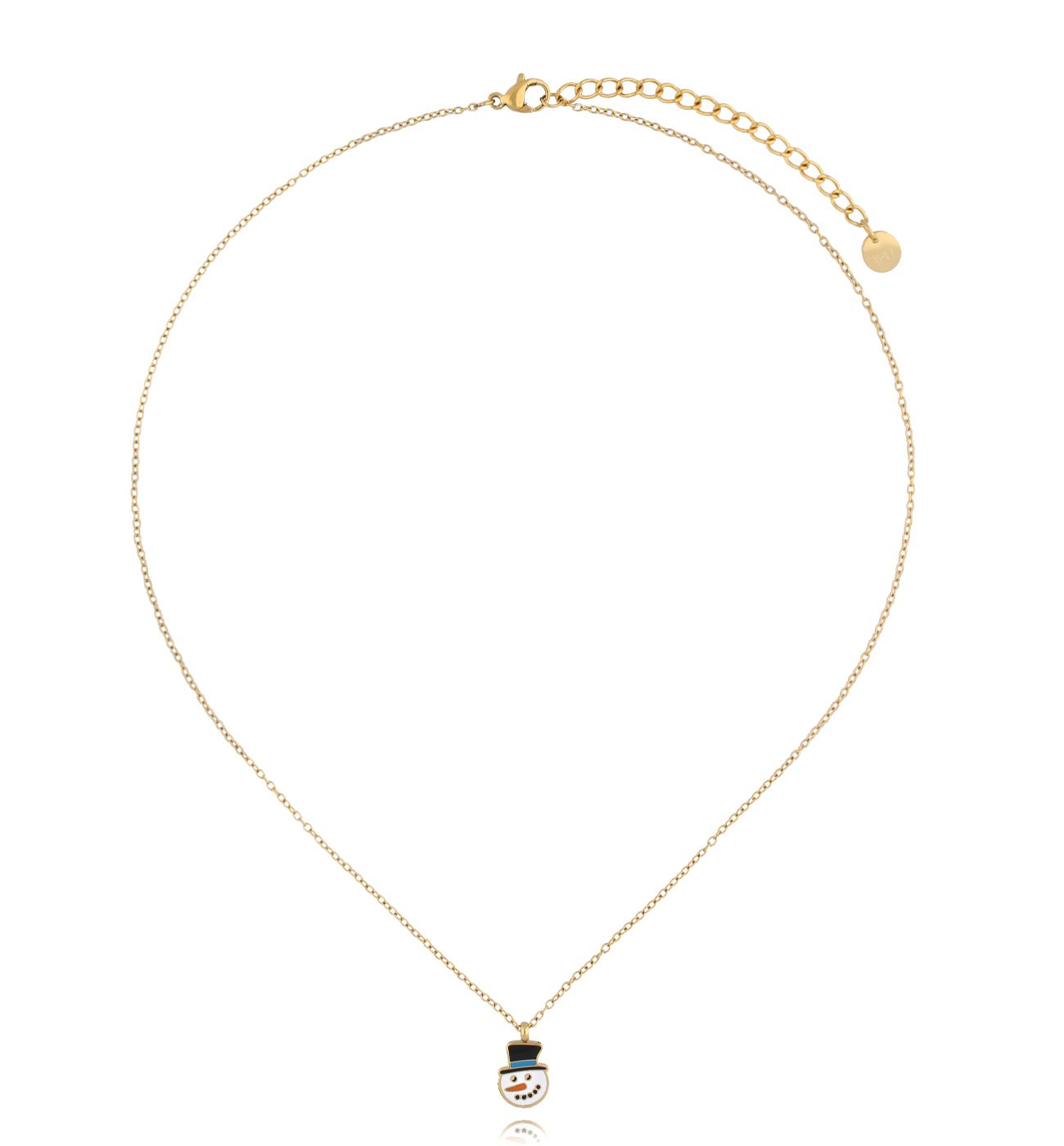 Naszyjnik Świąteczny z bałwanem złoty - By Dziubeka