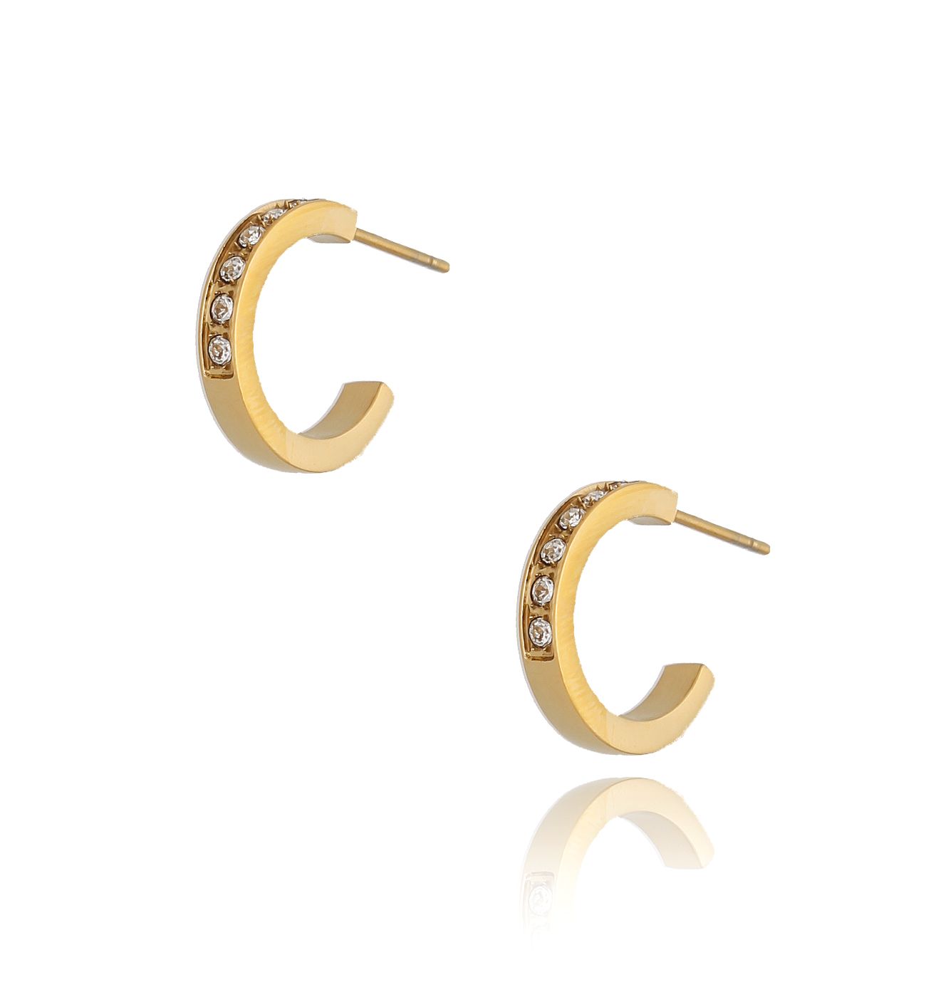 Kolczyki złote z cyrkoniami - By Dziubeka