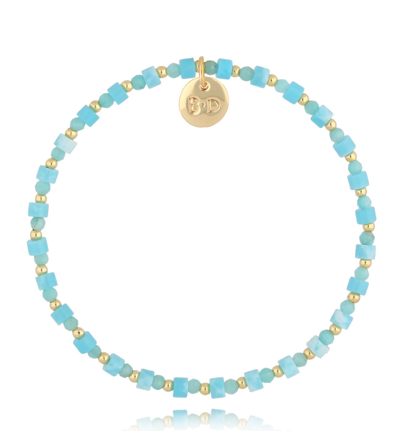 Bransoletka turkusowa z jadeitami i amazonitami - By Dziubeka