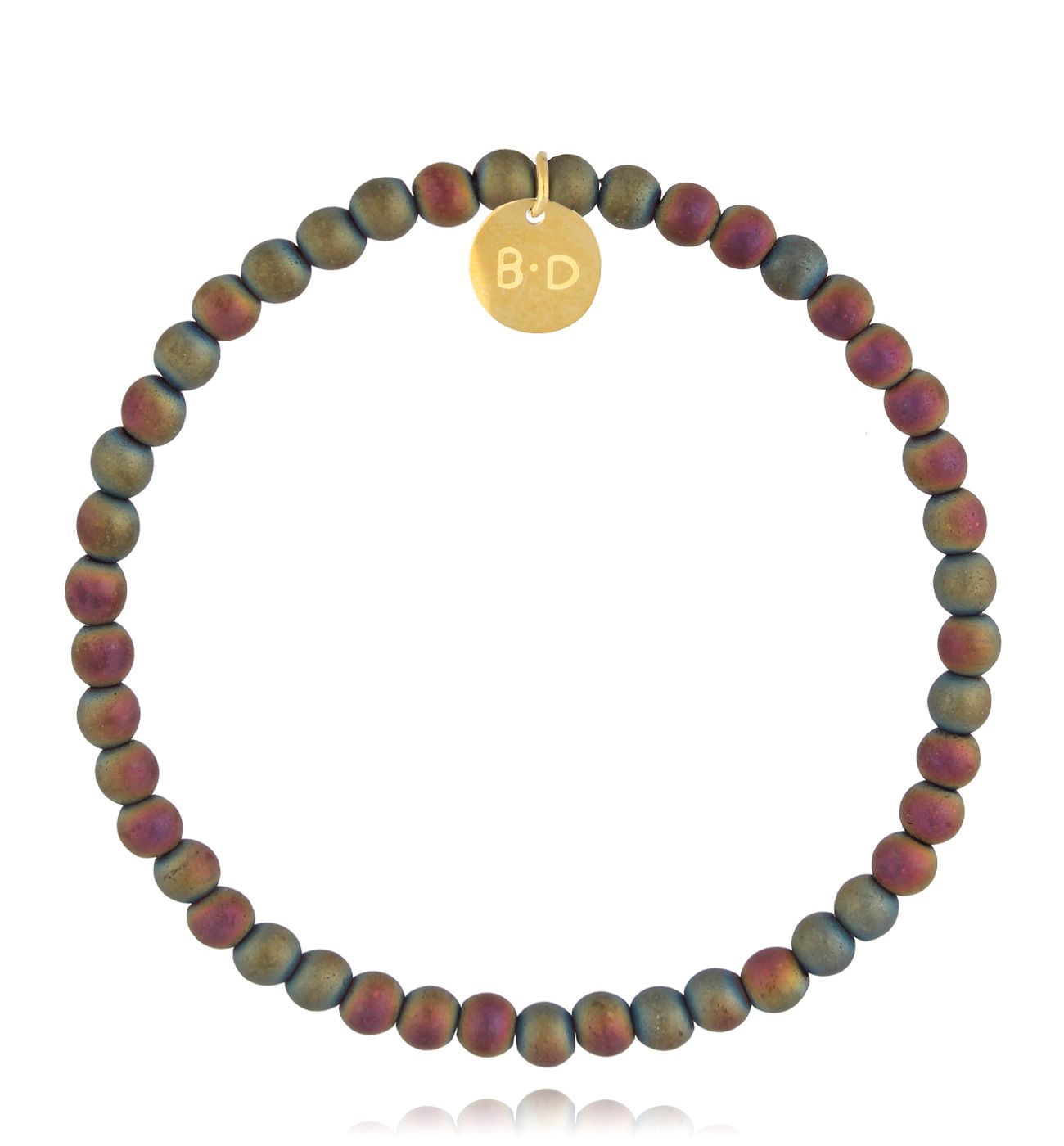 Bransoletka z fioletowo zielonymi hematytami damska Fane - By Dziubeka