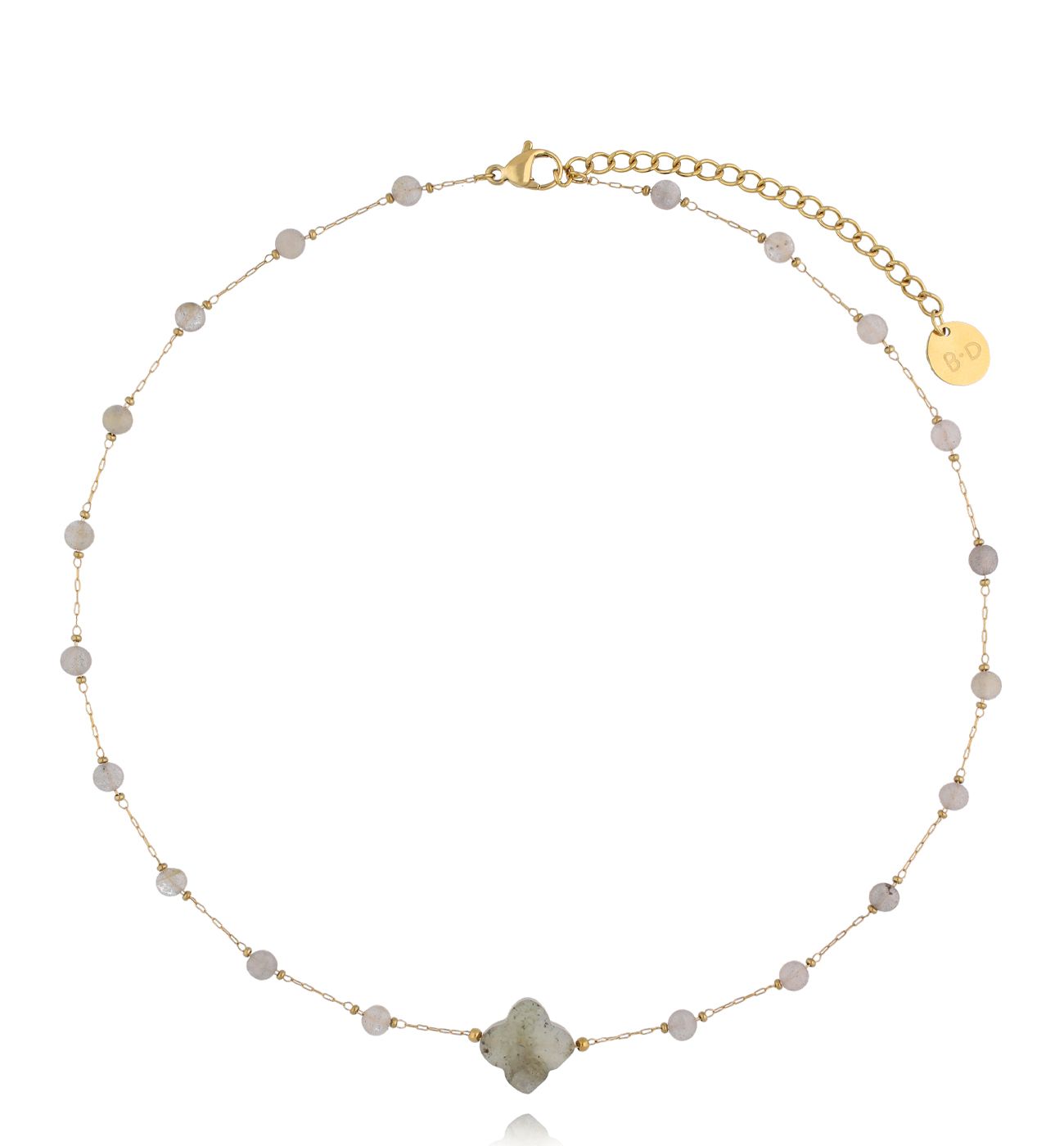 Naszyjnik z koniczynką i labradorytami NPA1319