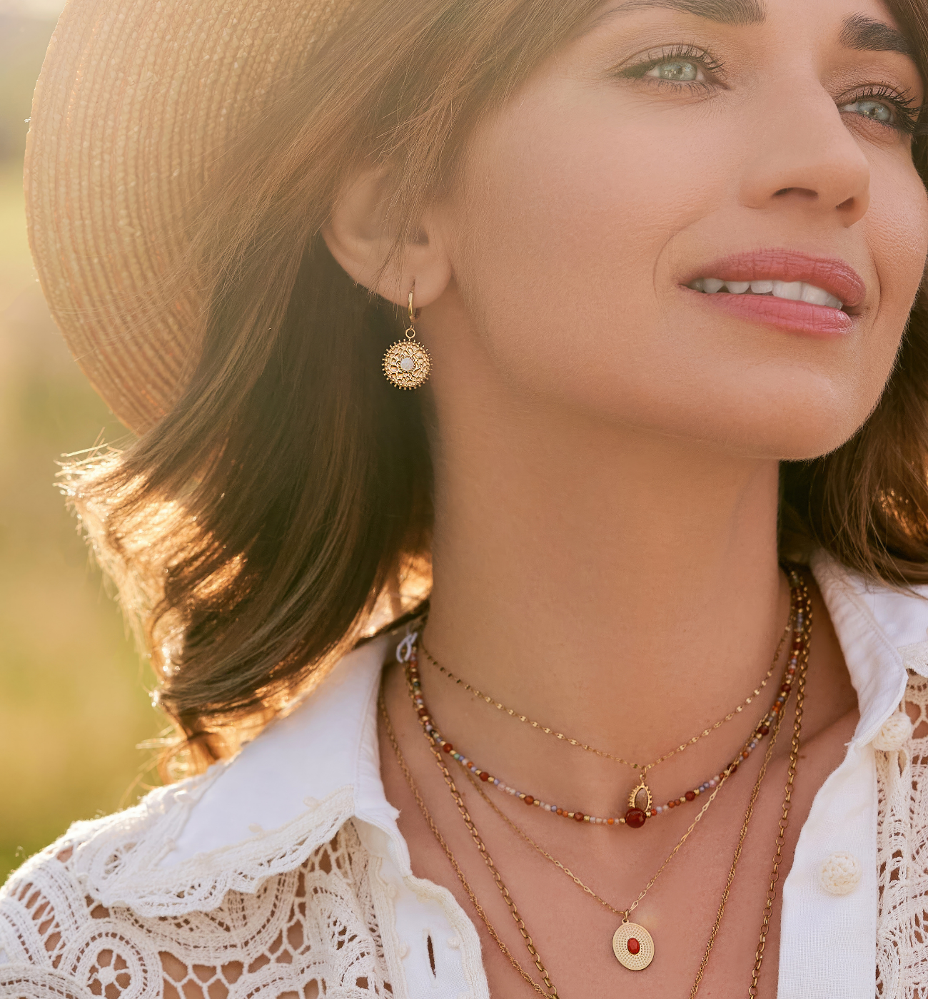 Naszyjnik kolorowy z agatami Zuhra - By Dziubeka