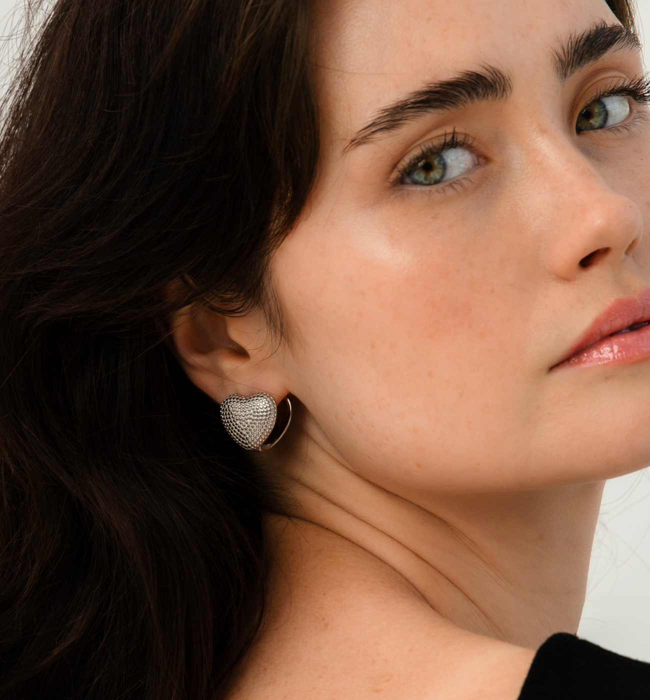 Kolczyki serca srebrne Click and Go - By Dziubeka