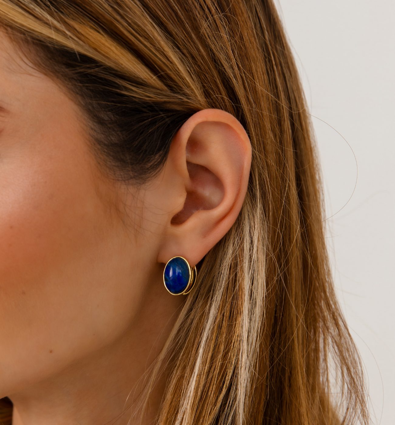 Kolczyki granatowe owalne KSS1917