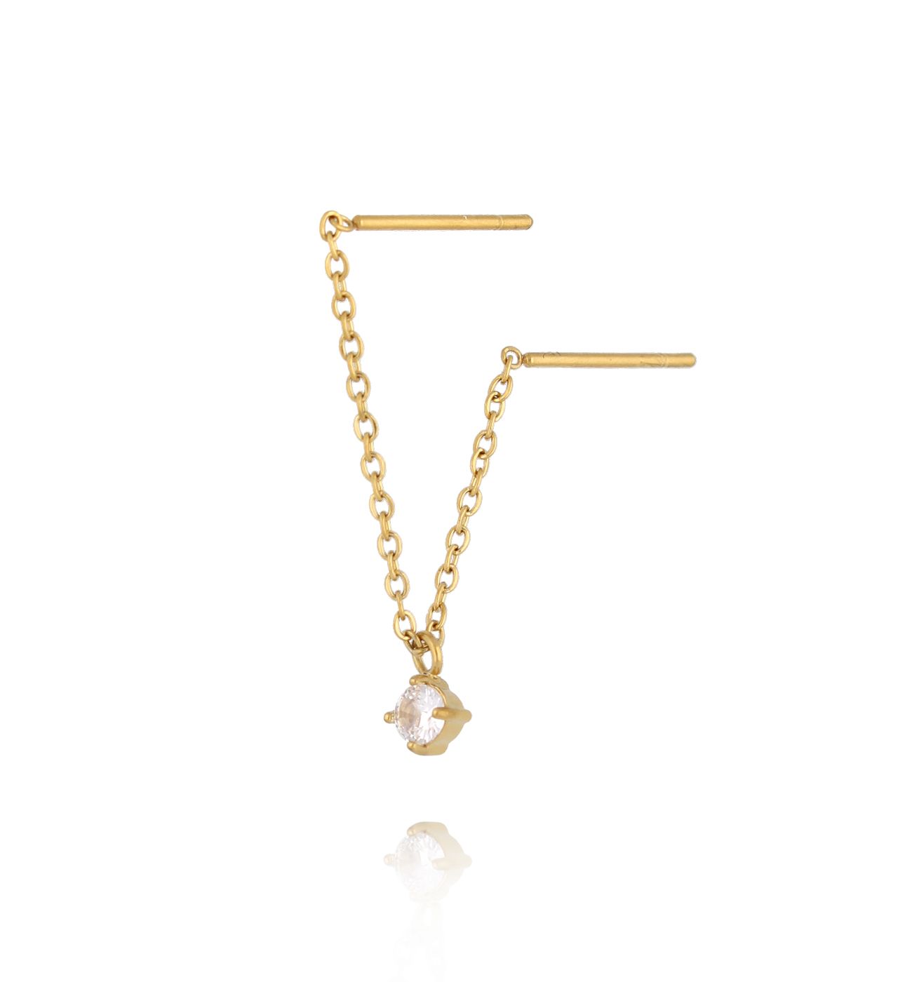 Kolczyki przeciągane z cyrkonią do dwóch dziurek KSA2500