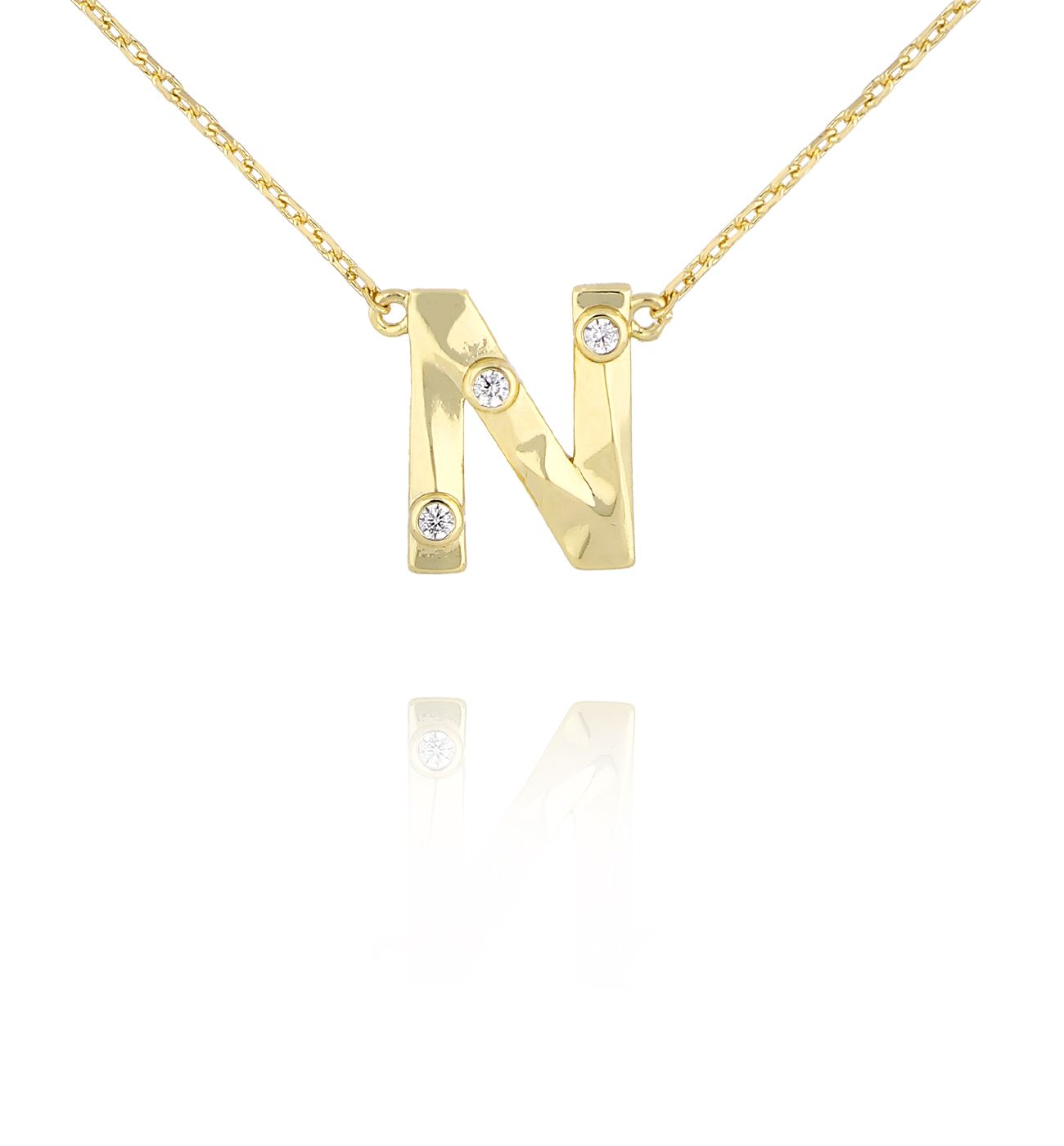 Naszyjnik z literką N złoty NLU0028
