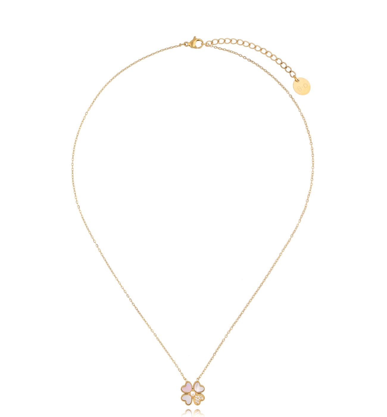 Naszyjnik ze złotą koniczynką Clover NSY0253 - By Dziubeka