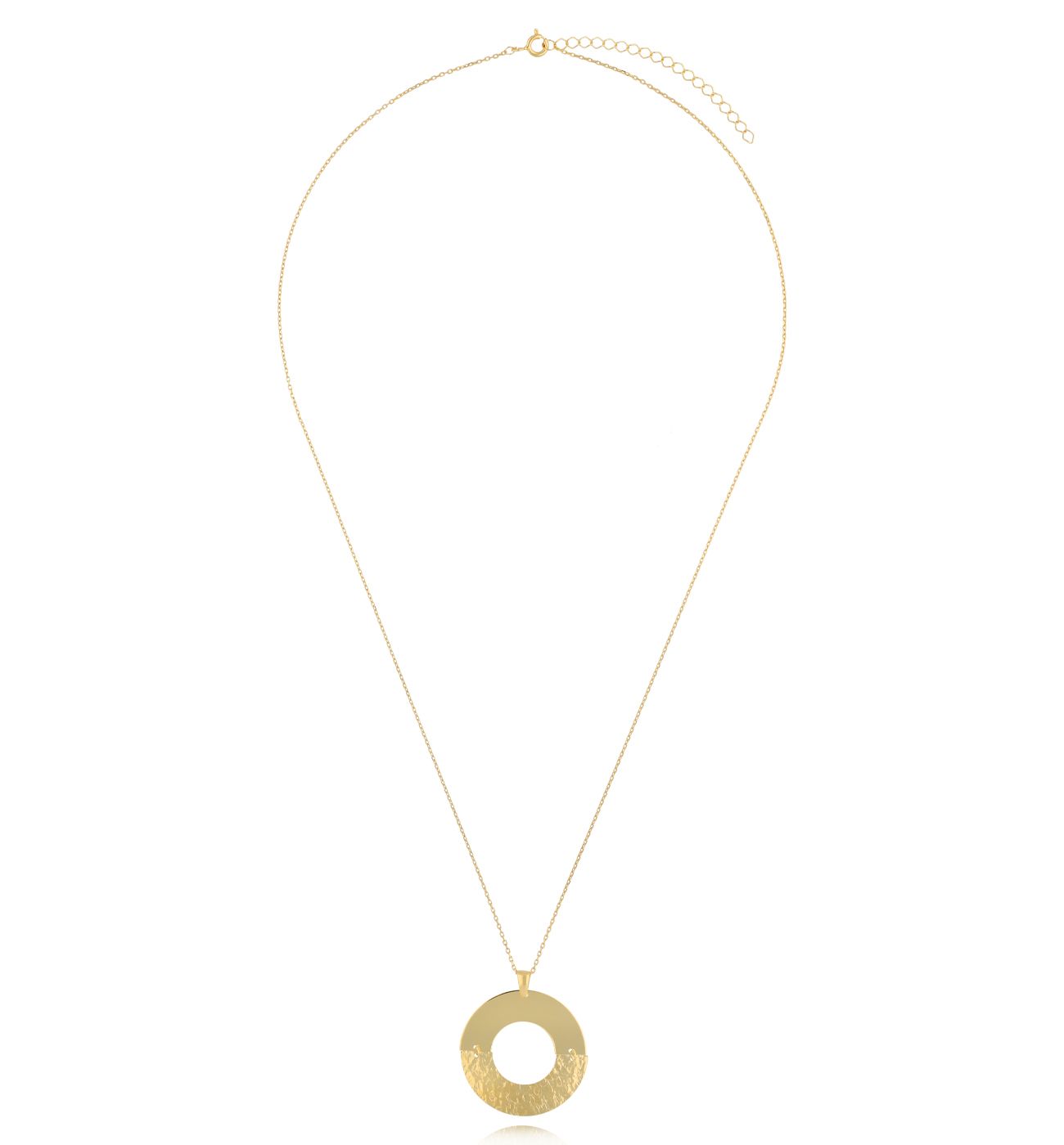 Naszyjnik złoty z okrągłą zawieszką Thérèse - By Dziubeka