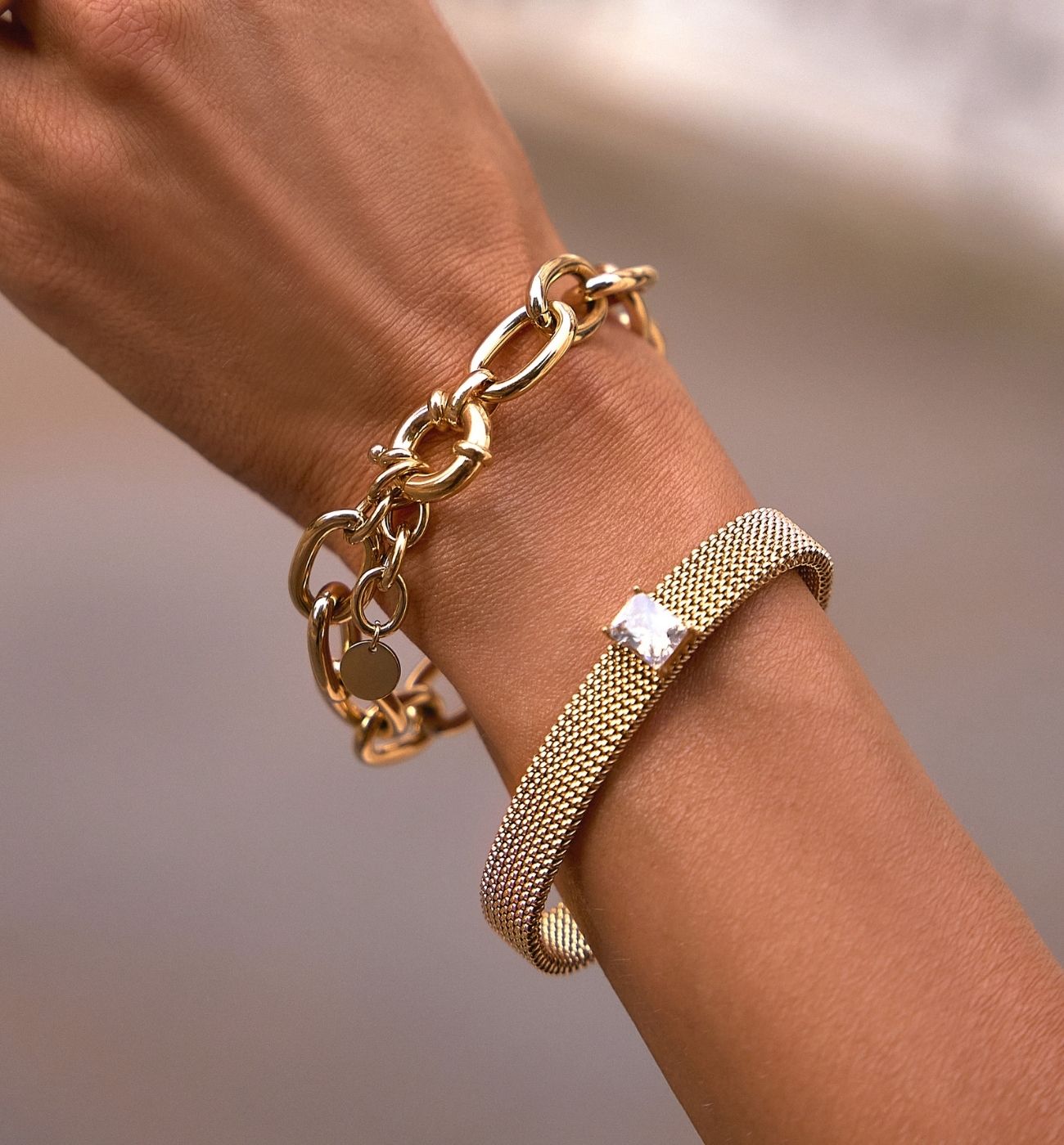 Bransoletka ze złotym łańcuchem - By Dziubeka