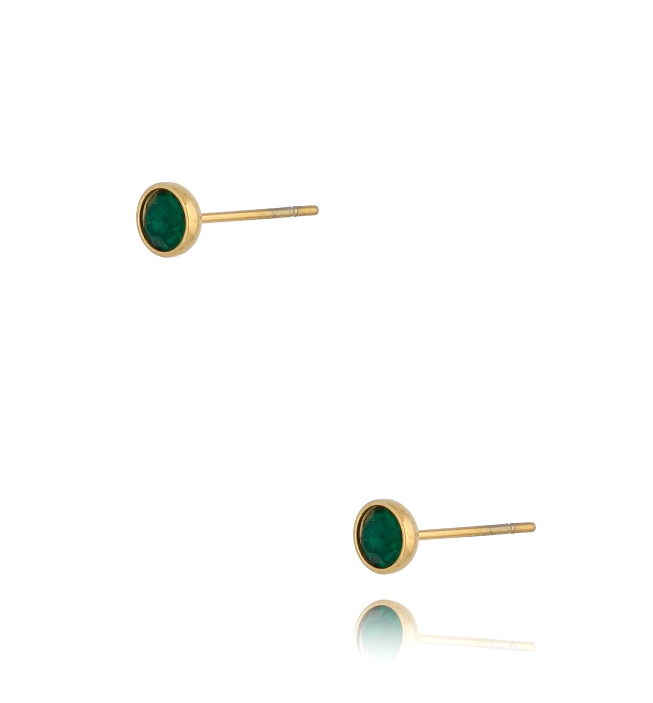 Kolczyki z cyrkoniami zieleń butelkowa Color Palette KSA0600