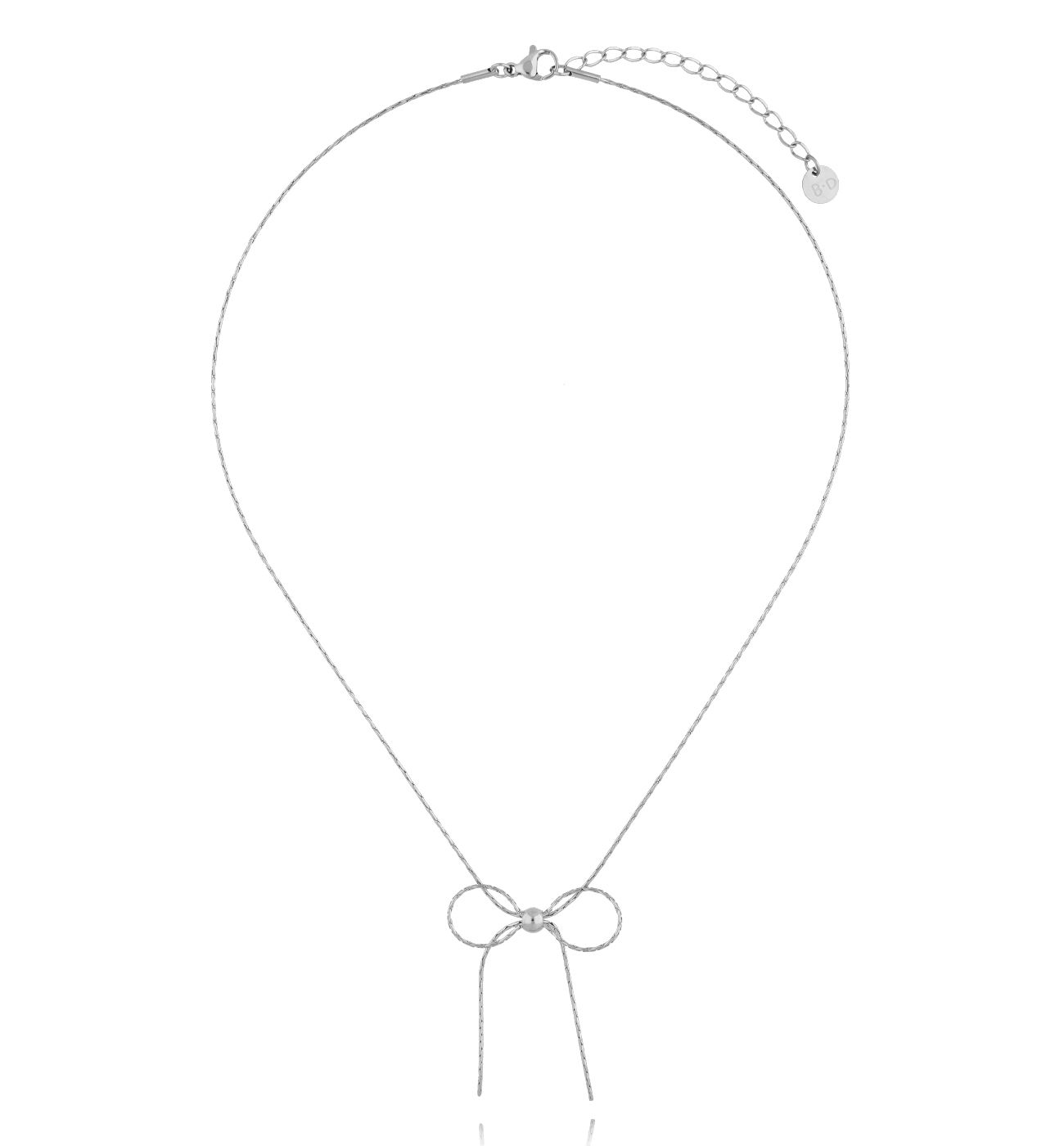 Naszyjnik z kokardką srebrny NSY0459 - By Dziubeka