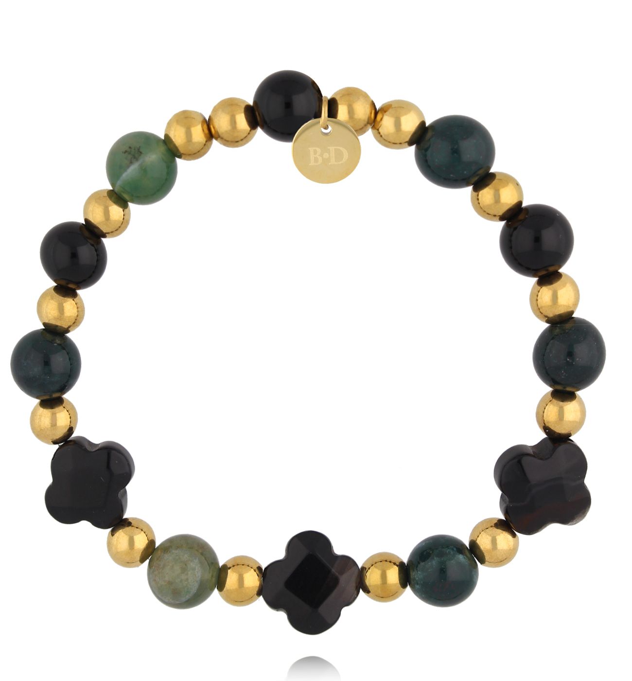 Bransoletka zielona z agatami BMMH4037