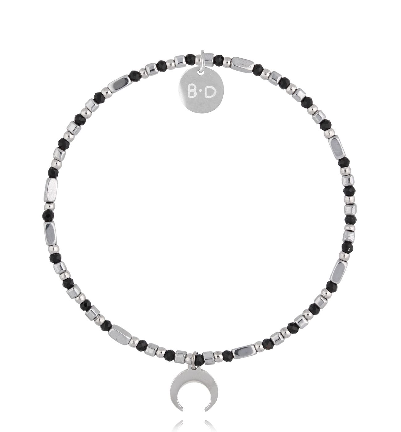 Bransoletka z hematytami i księżycem - By Dziubeka