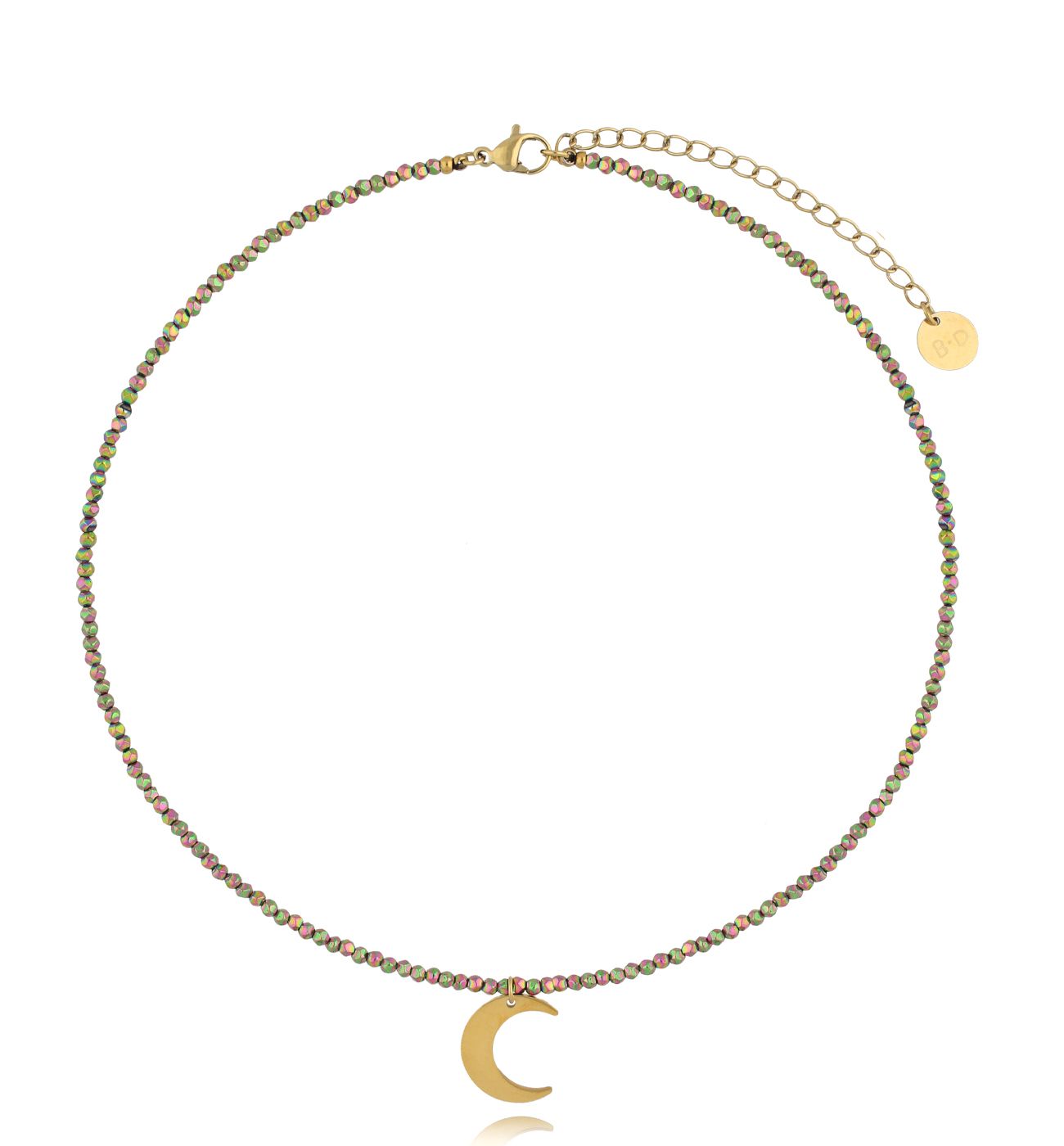 Naszyjnik z hematytami i złotym skiężycem - By Dziubeka