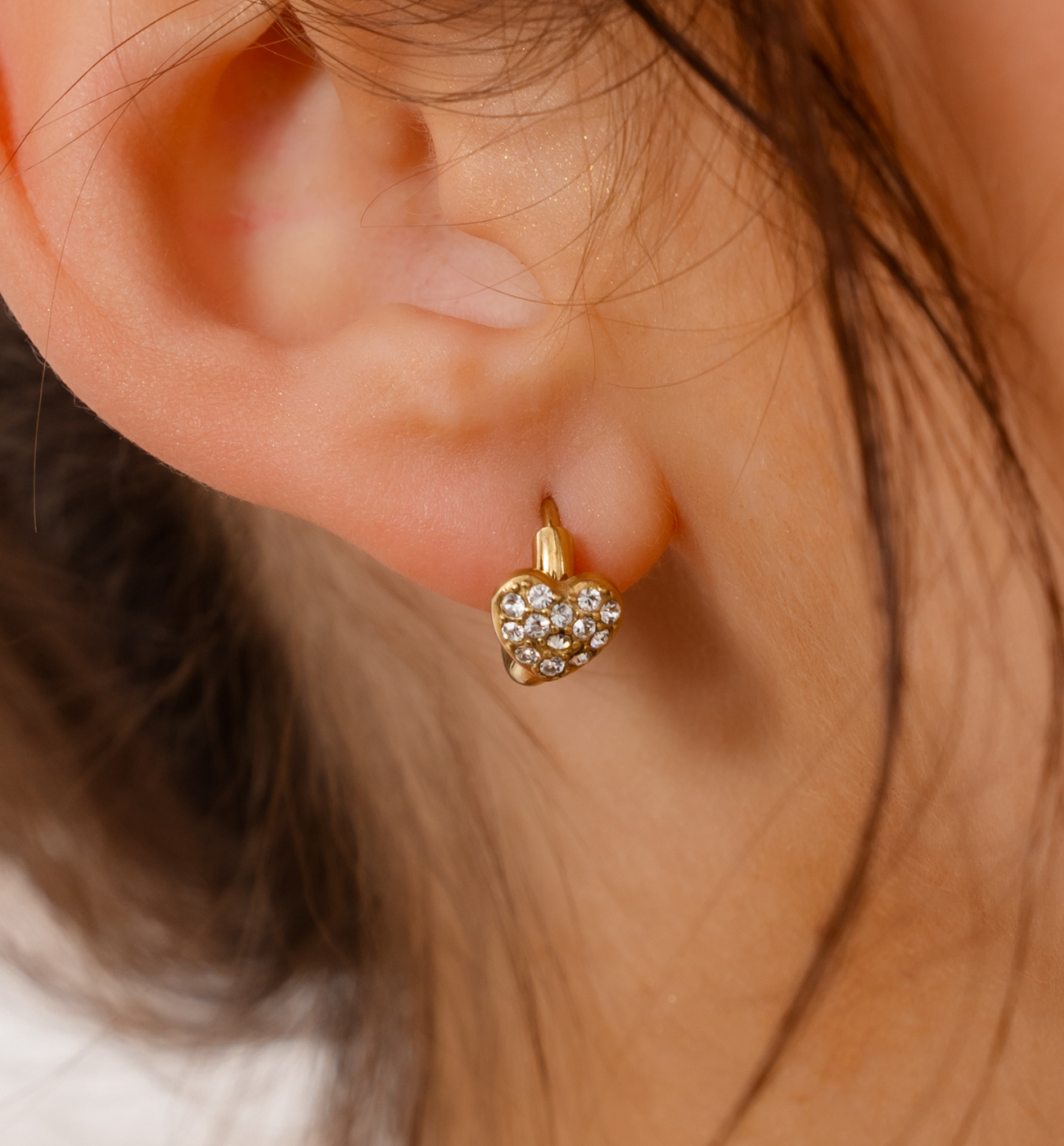 Kolczyki serduszka z kryształkami KSA2393