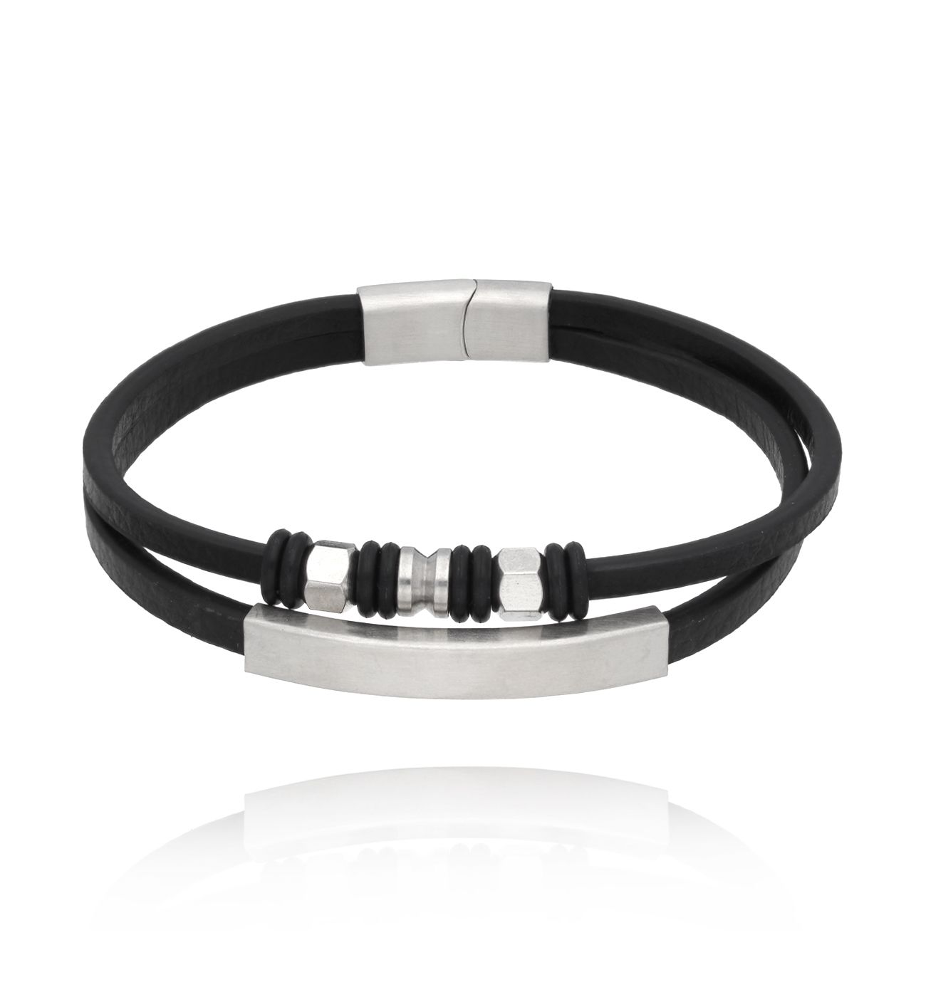 Bransoletka męska skórzana Agesilao 61 - By Dziubeka