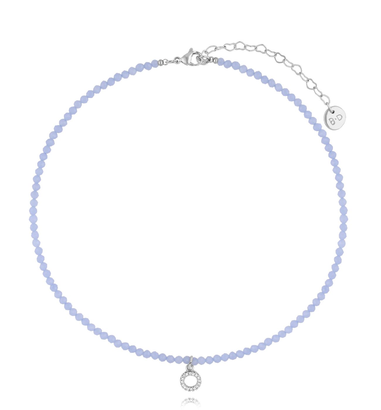 Naszyjnik niebieski z okrągłą zawieszką NTW1426