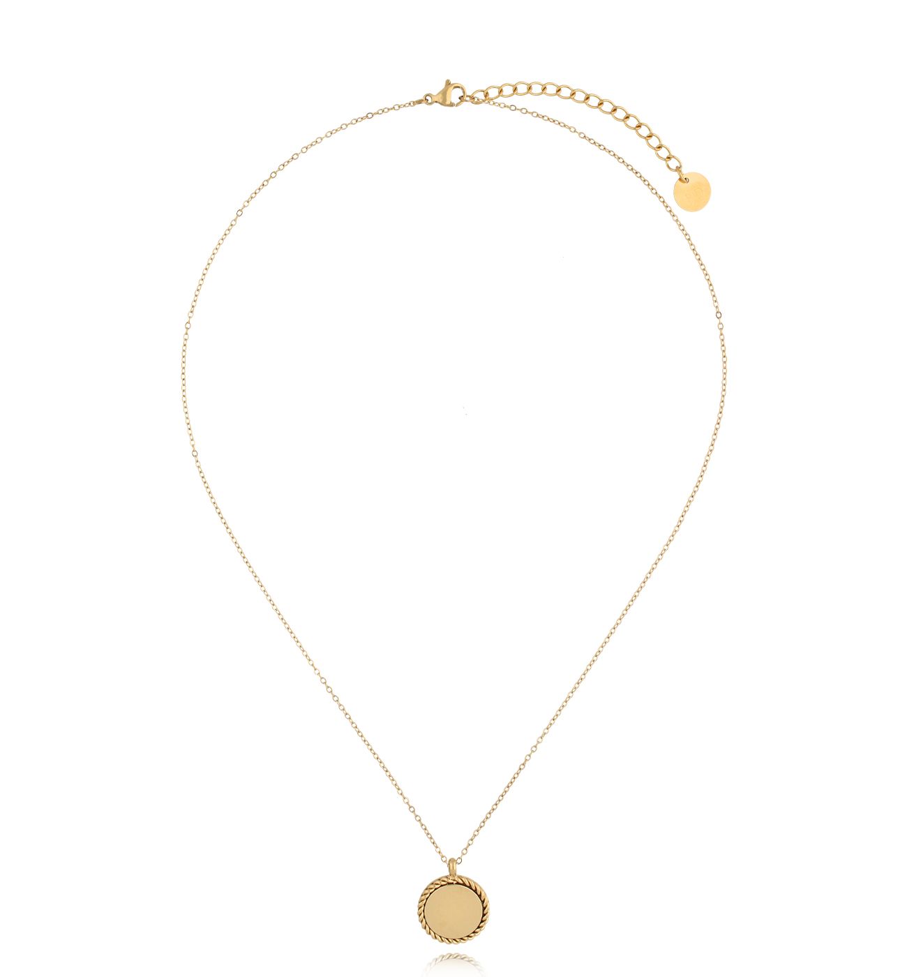 Naszyjnik złoty z okrągłą zawieszką Ida - By Dziubeka