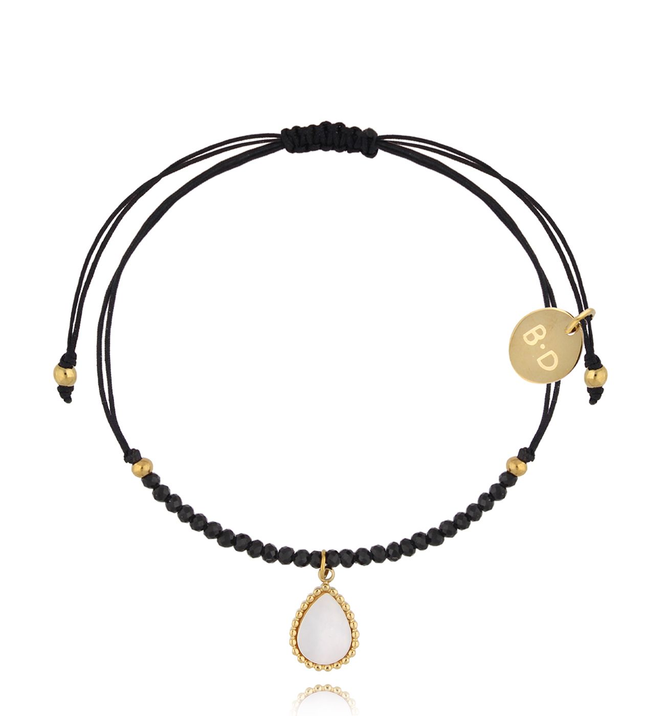 Bransoletka z turmalinami i złotą zawieszką Feliz BMT0238