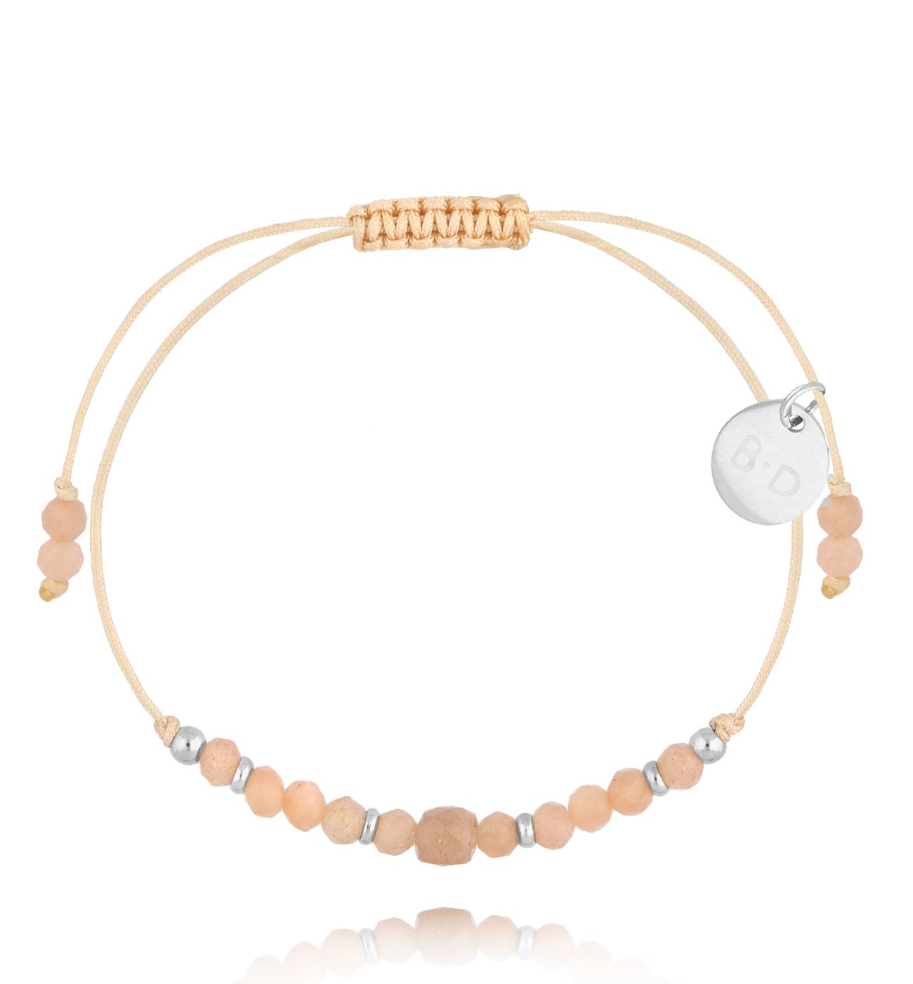 Bransoletka brzoskwiniowa z kamieniami naturalnymi Galena BMT0024 - By Dziubeka