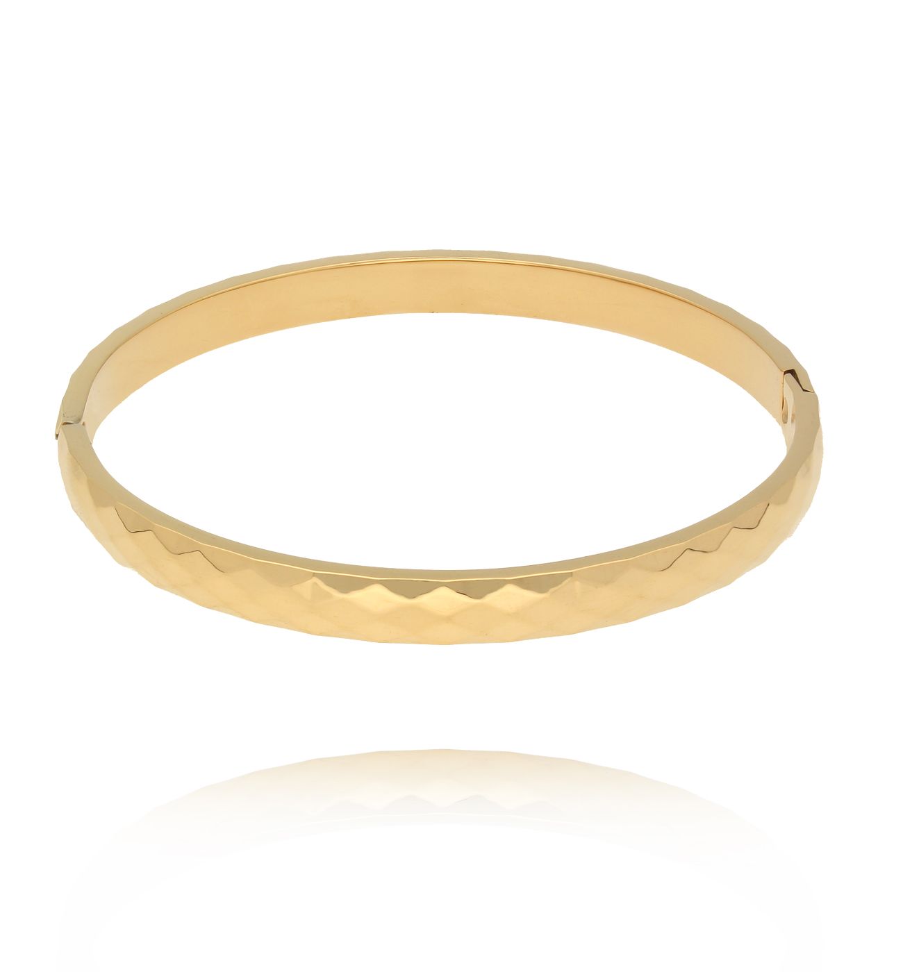 Bransoletka obręcz fasetowana złota BSY0438 - By Dziubeka