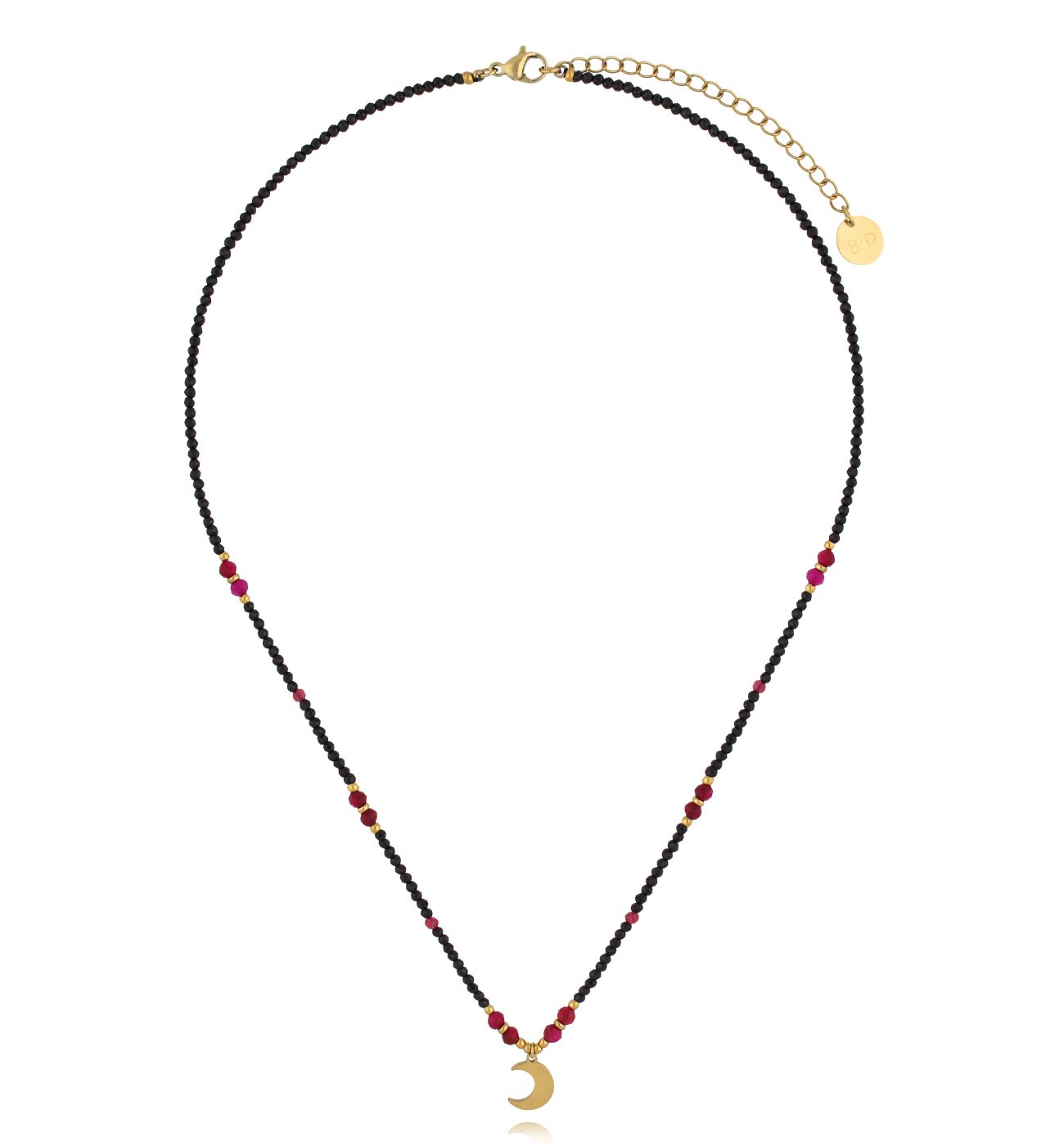 Naszyjnik z turmalinami i agatami z księżycem Golden Moon - By Dziubeka