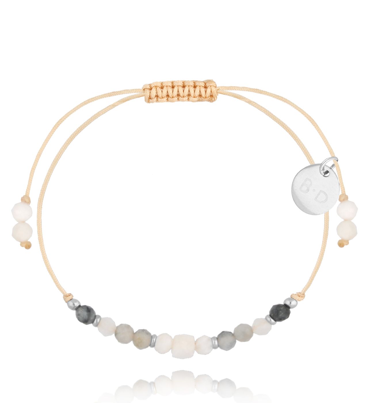 Bransoletka szara z kamieniami naturalnymi Galena BMT0006 - By Dziubeka